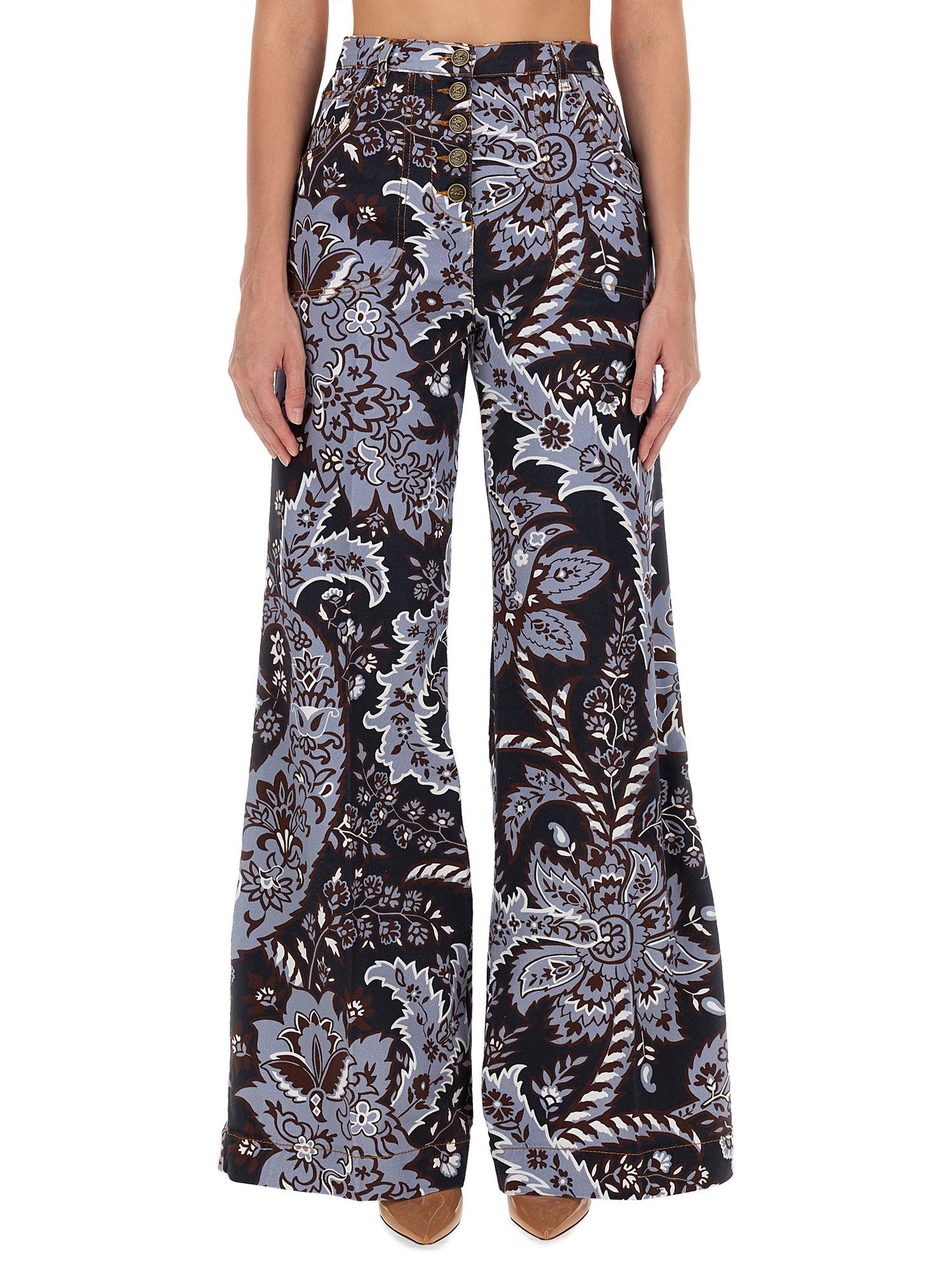 Etro etro paisley print flare jeans