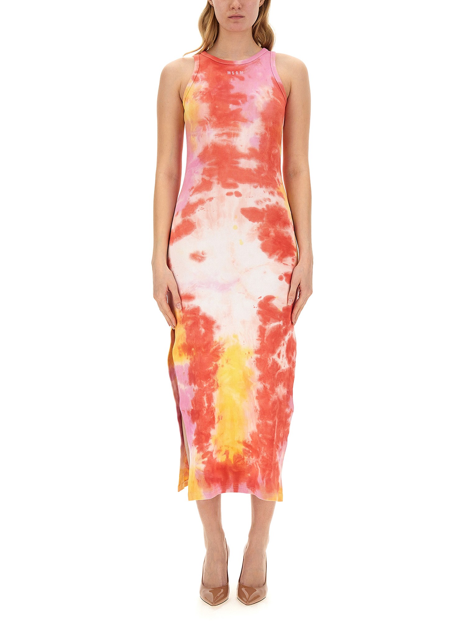 Msgm msgm dress with tie & dye treatment