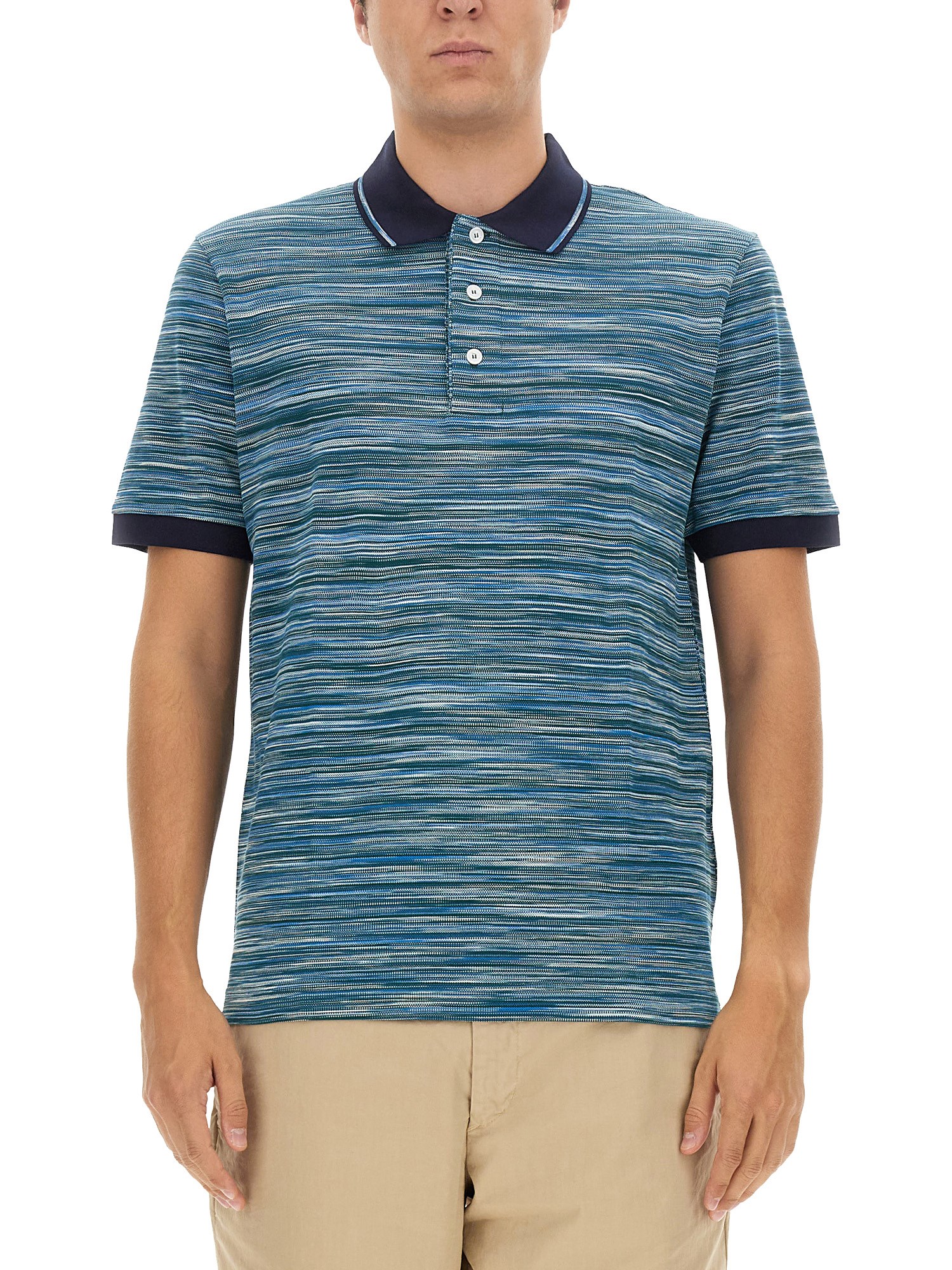 Missoni missoni polo shirt with zig zag pattern