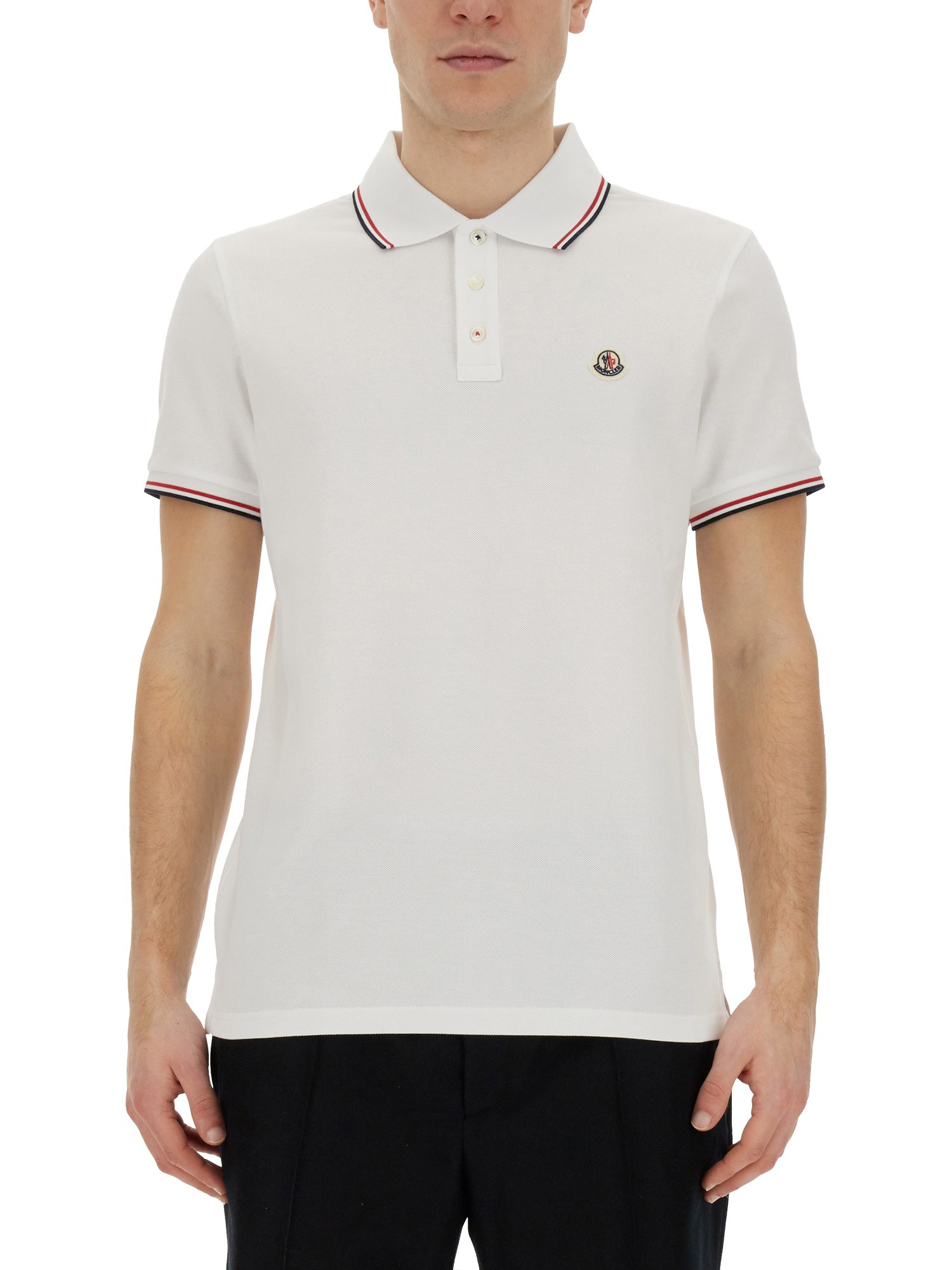 Moncler moncler polo with logo patch