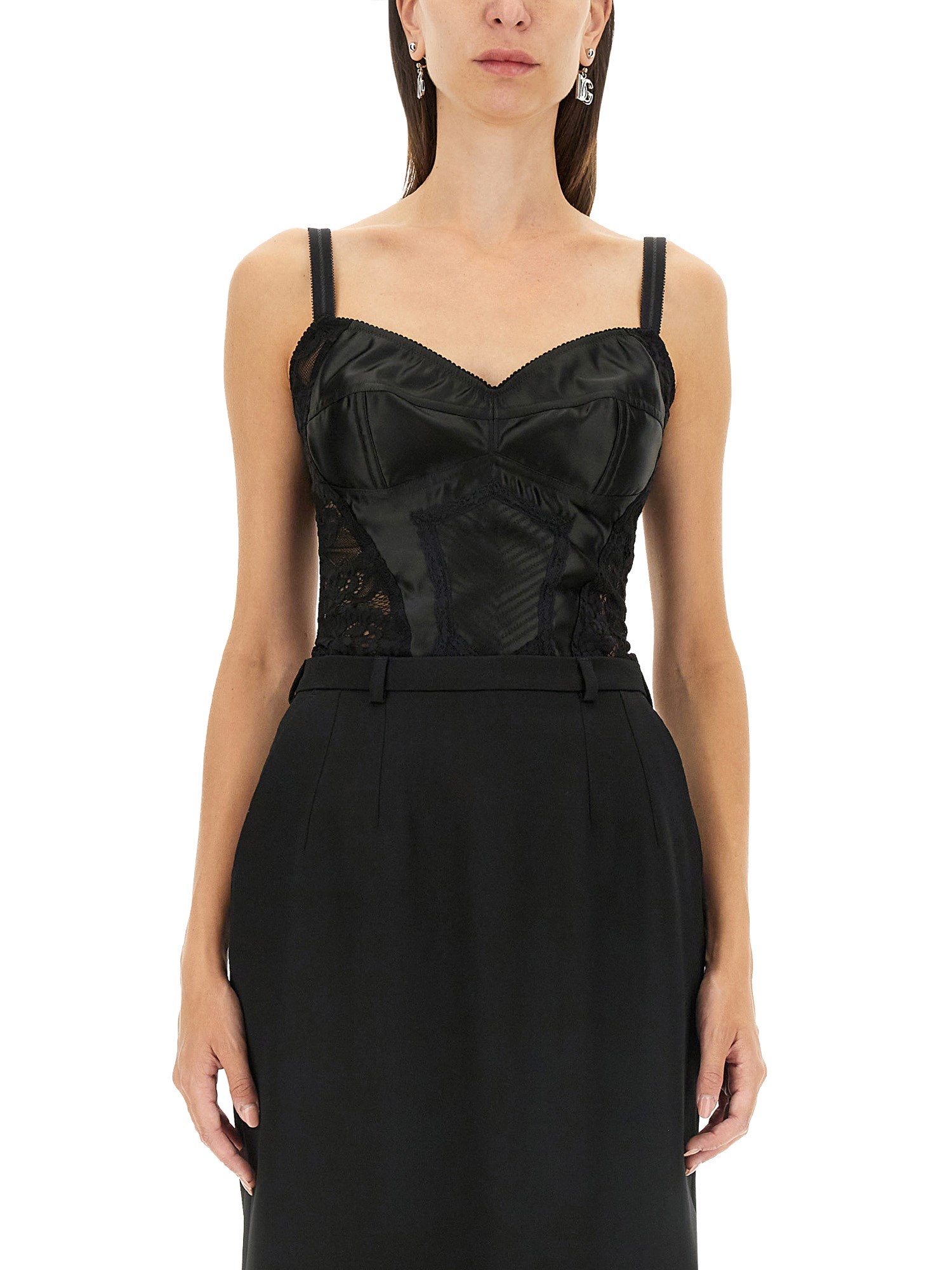 Dolce & Gabbana dolce & gabbana satin and lace corsetry top