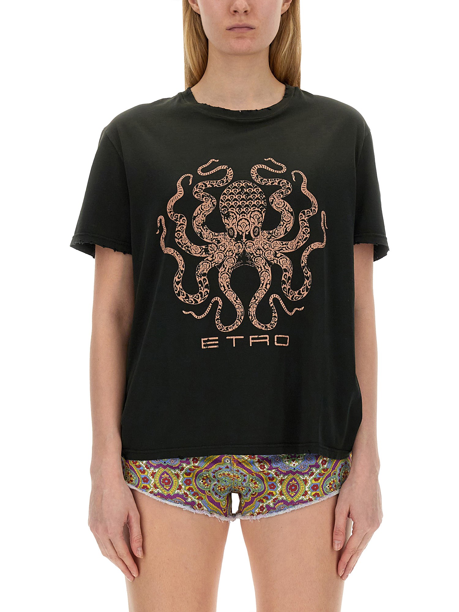 Etro etro logo print t-shirt