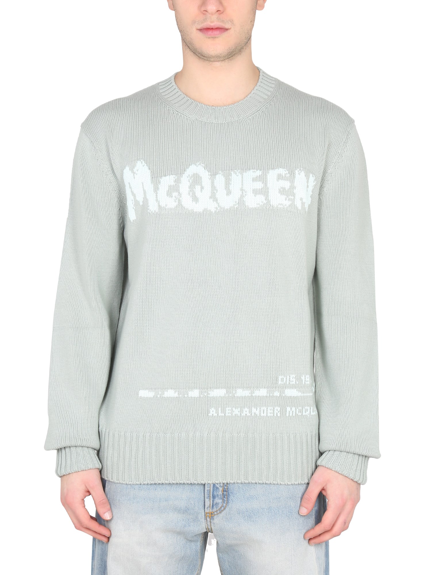 Alexander McQueen alexander mcqueen cotton jersey with graffiti inlay