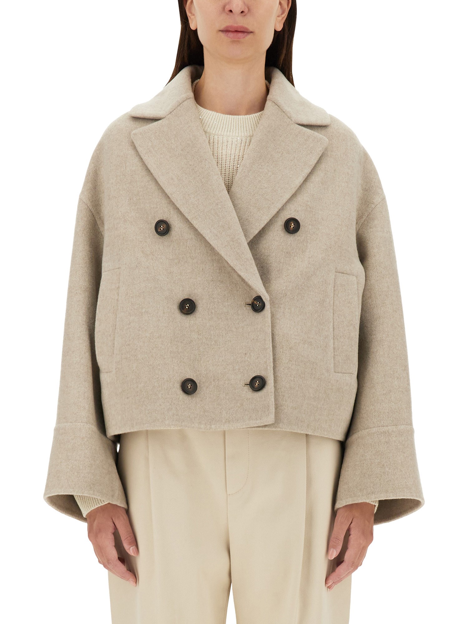 Brunello Cucinelli brunello cucinelli double woven wool and cashmere caban