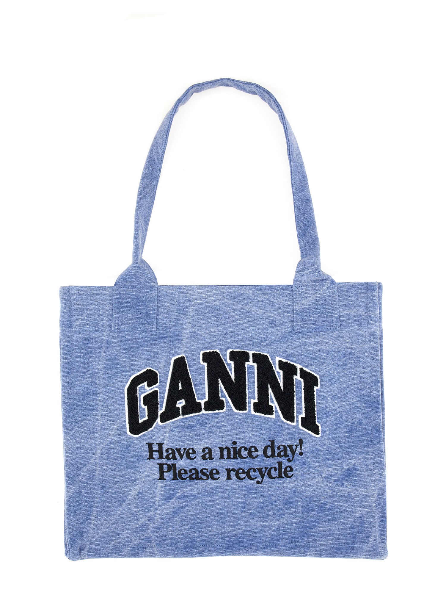 Ganni ganni large shopper bag with logo