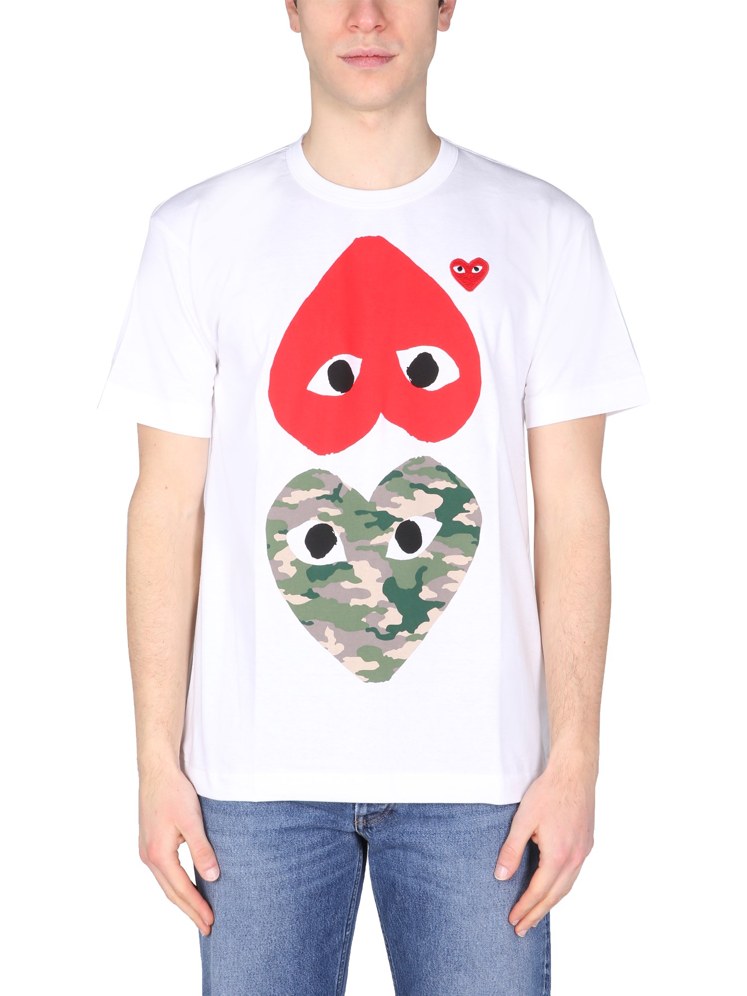 Comme Des Garçons Play comme des garcons play t-shirt with logo print and patch