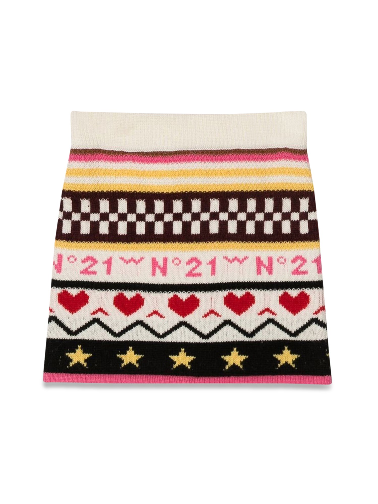  n°21 allover jacquard knit skirt