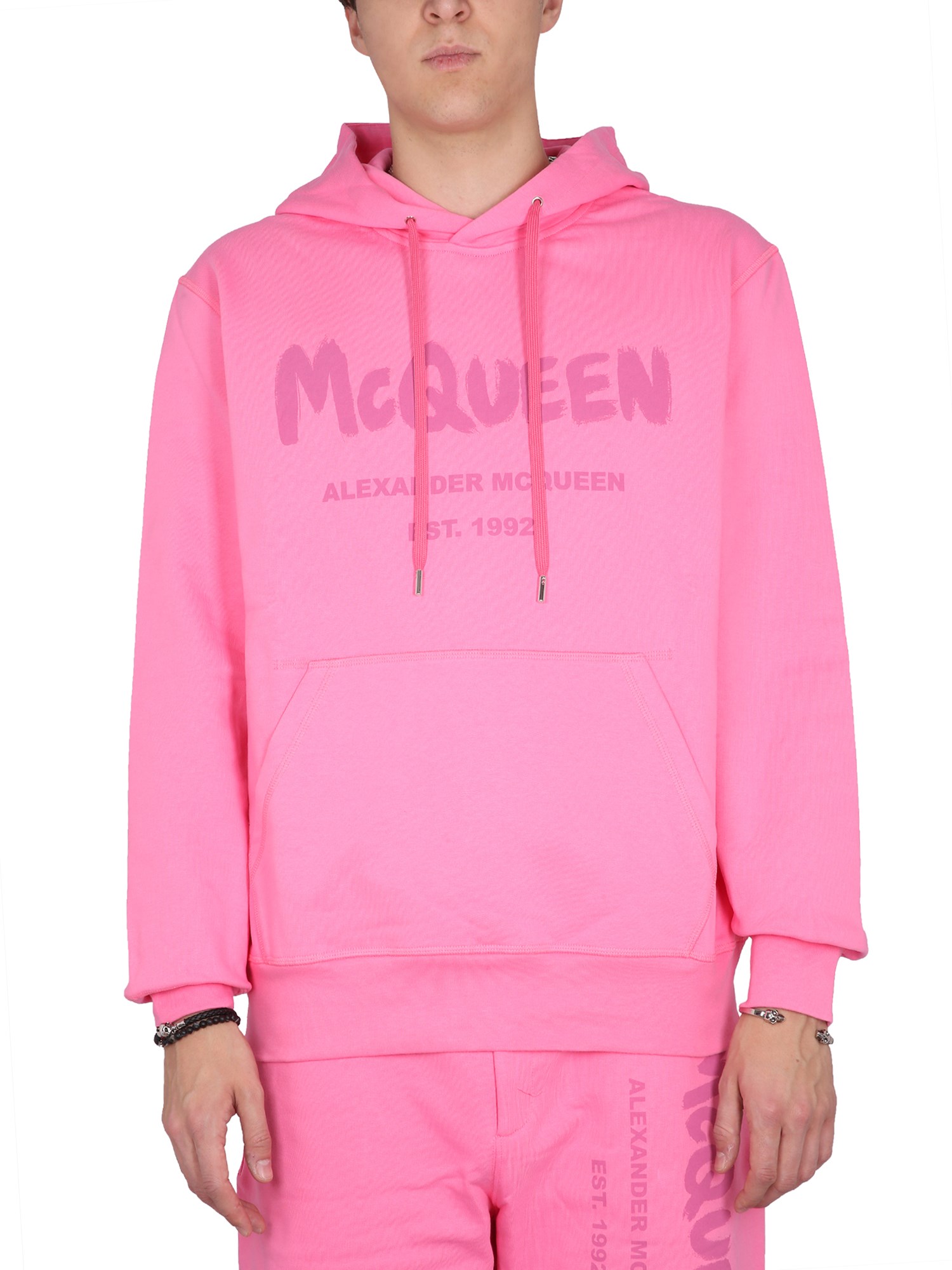 Alexander McQueen alexander mcqueen graffiti logo print sweatshirt