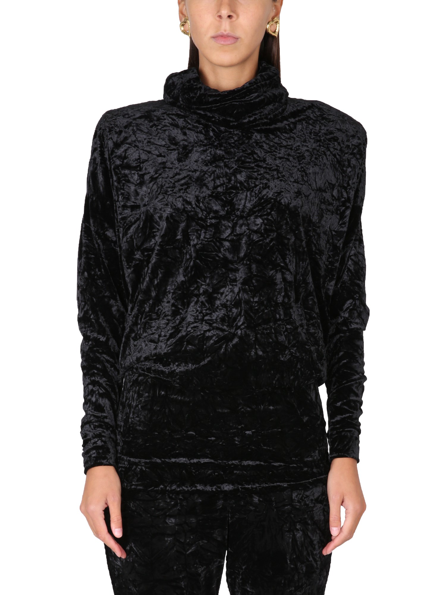 Saint Laurent saint laurent velvet turtleneck top