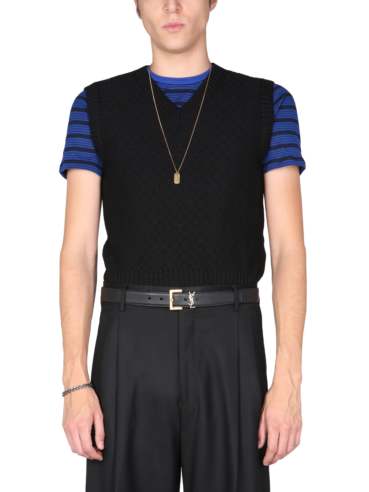 Saint Laurent saint laurent wool pullover with rhombus