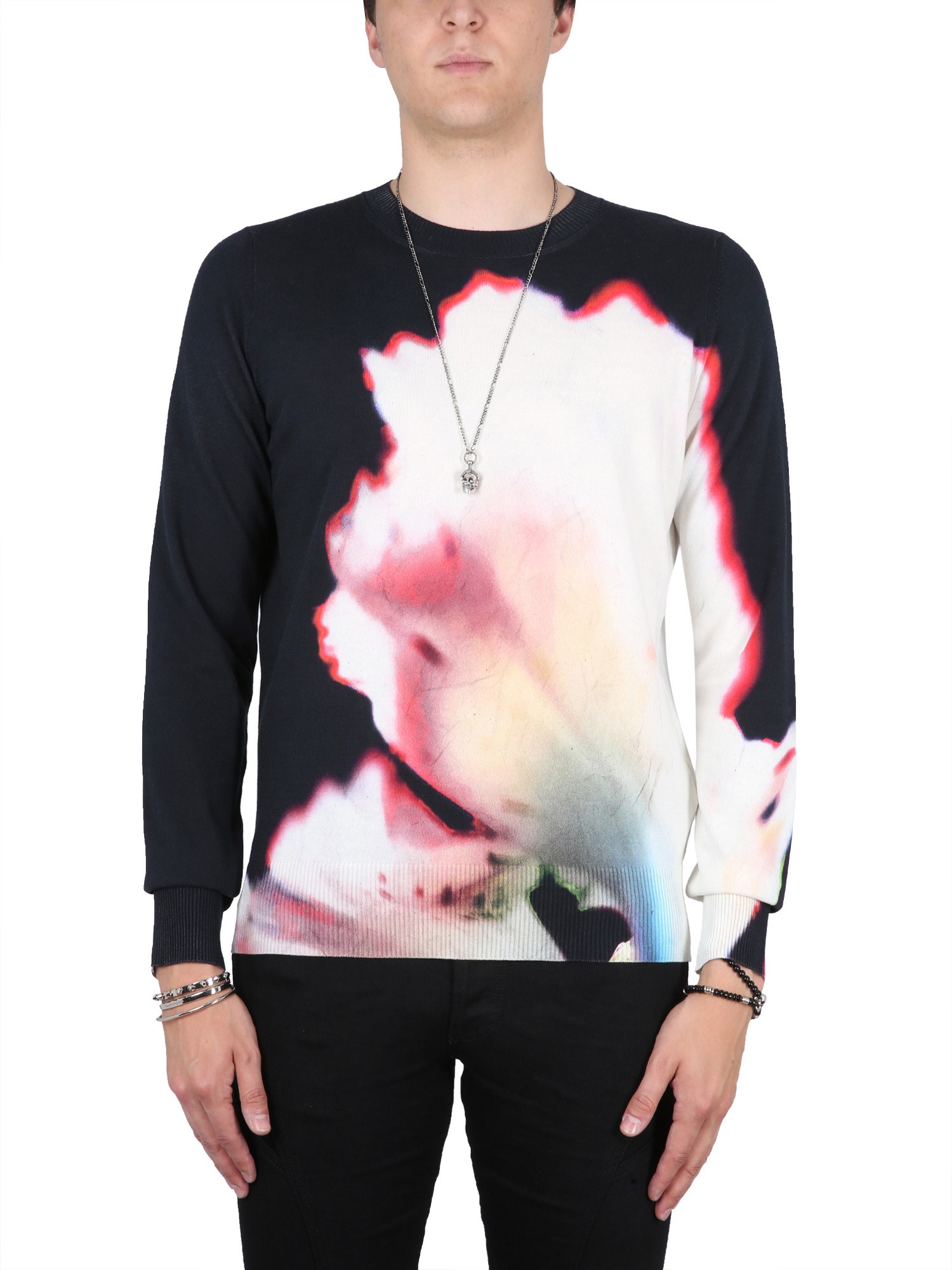 Alexander McQueen alexander mcqueen jersey with solarised flower print