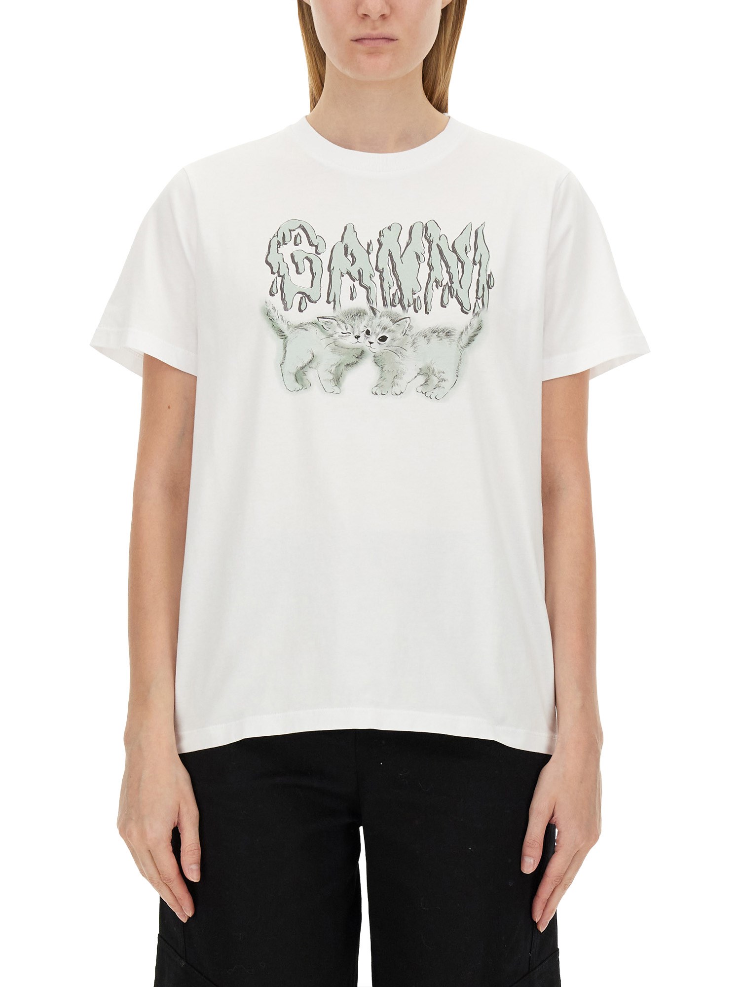 Ganni ganni t-shirt with logo