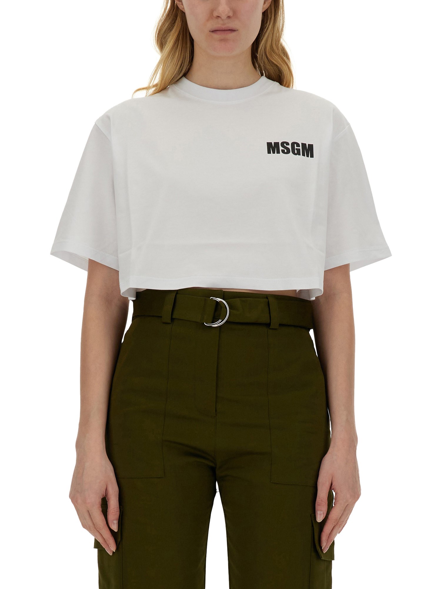 Msgm msgm cropped t-shirt