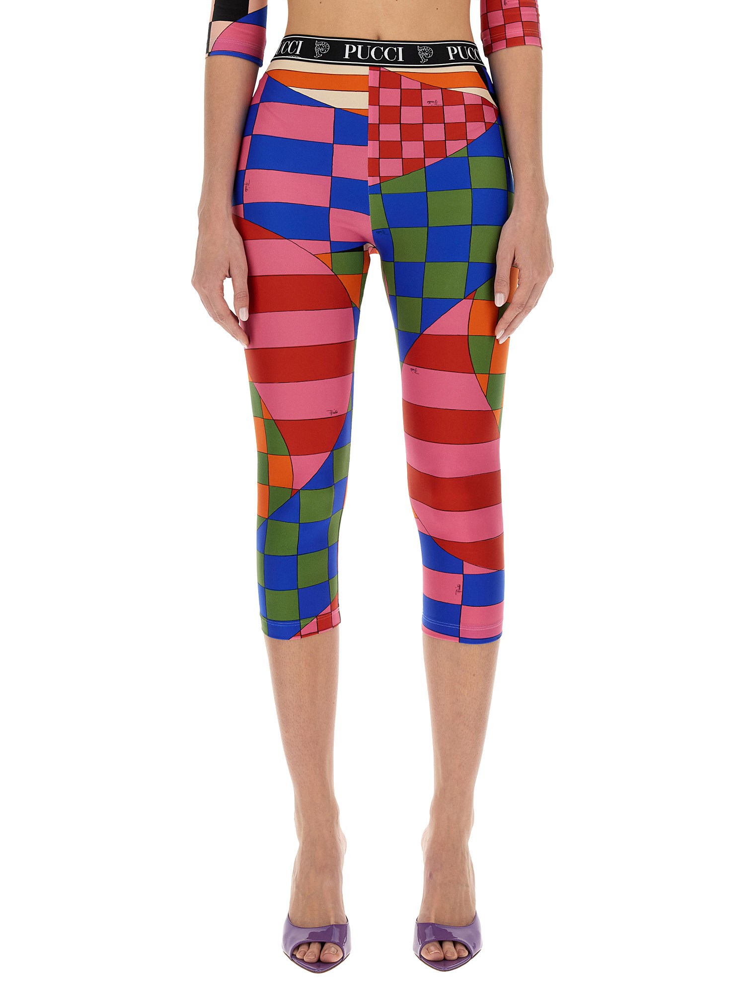 pucci pucci garden print leggings