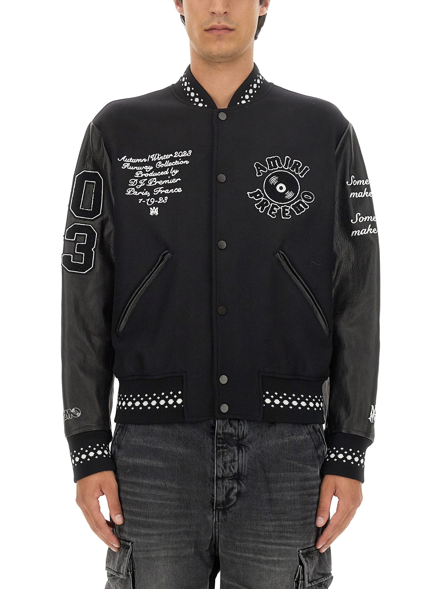 Amiri amiri "dj premier varsity" jacket