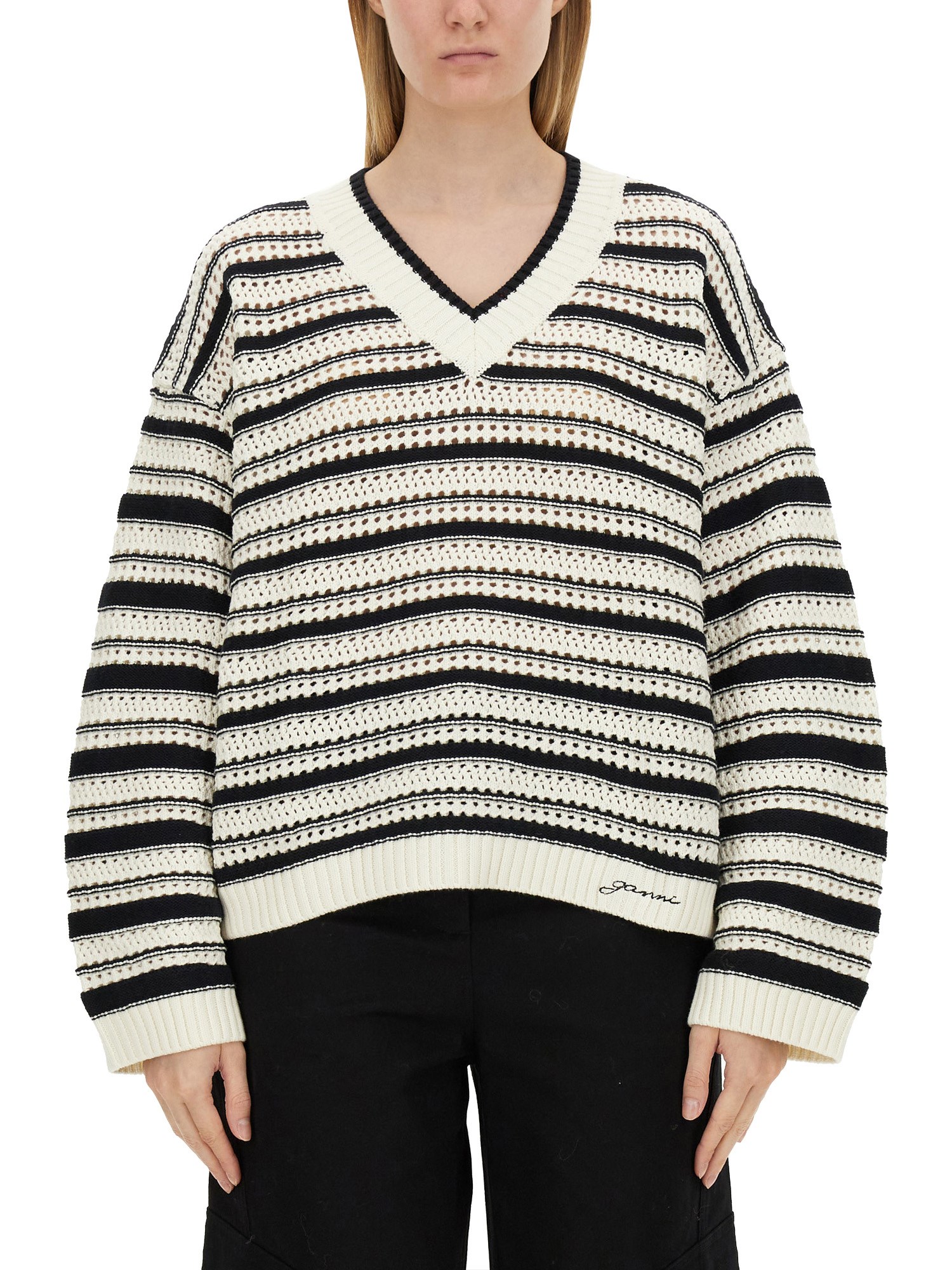 Ganni ganni v-neck sweater