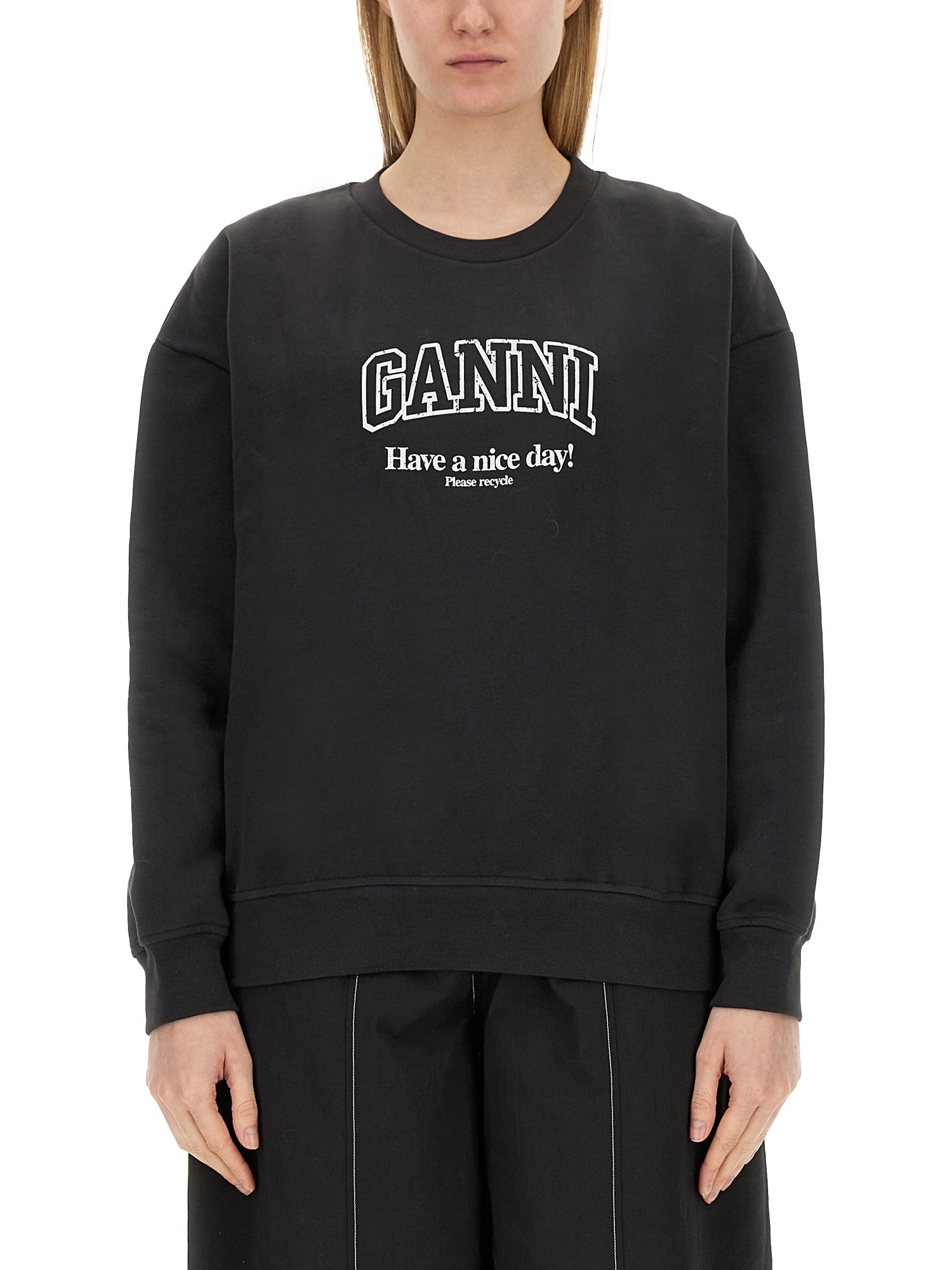 Ganni ganni sweatshirt with logo