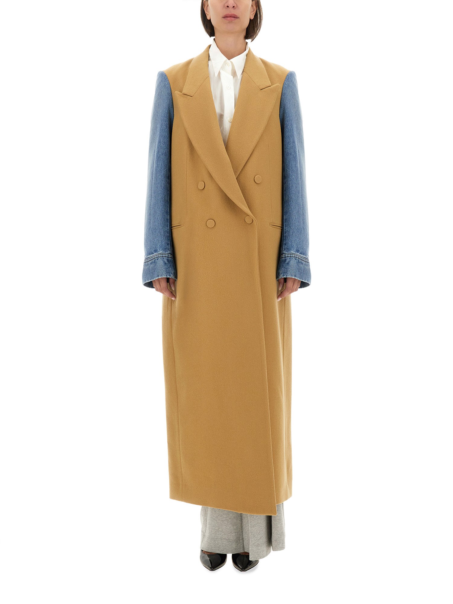 Dries Van Noten dries van noten coat with denim sleeves