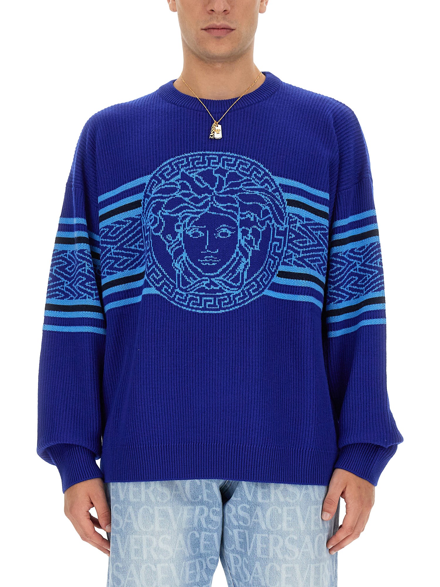 Versace versace jersey with medusa logo