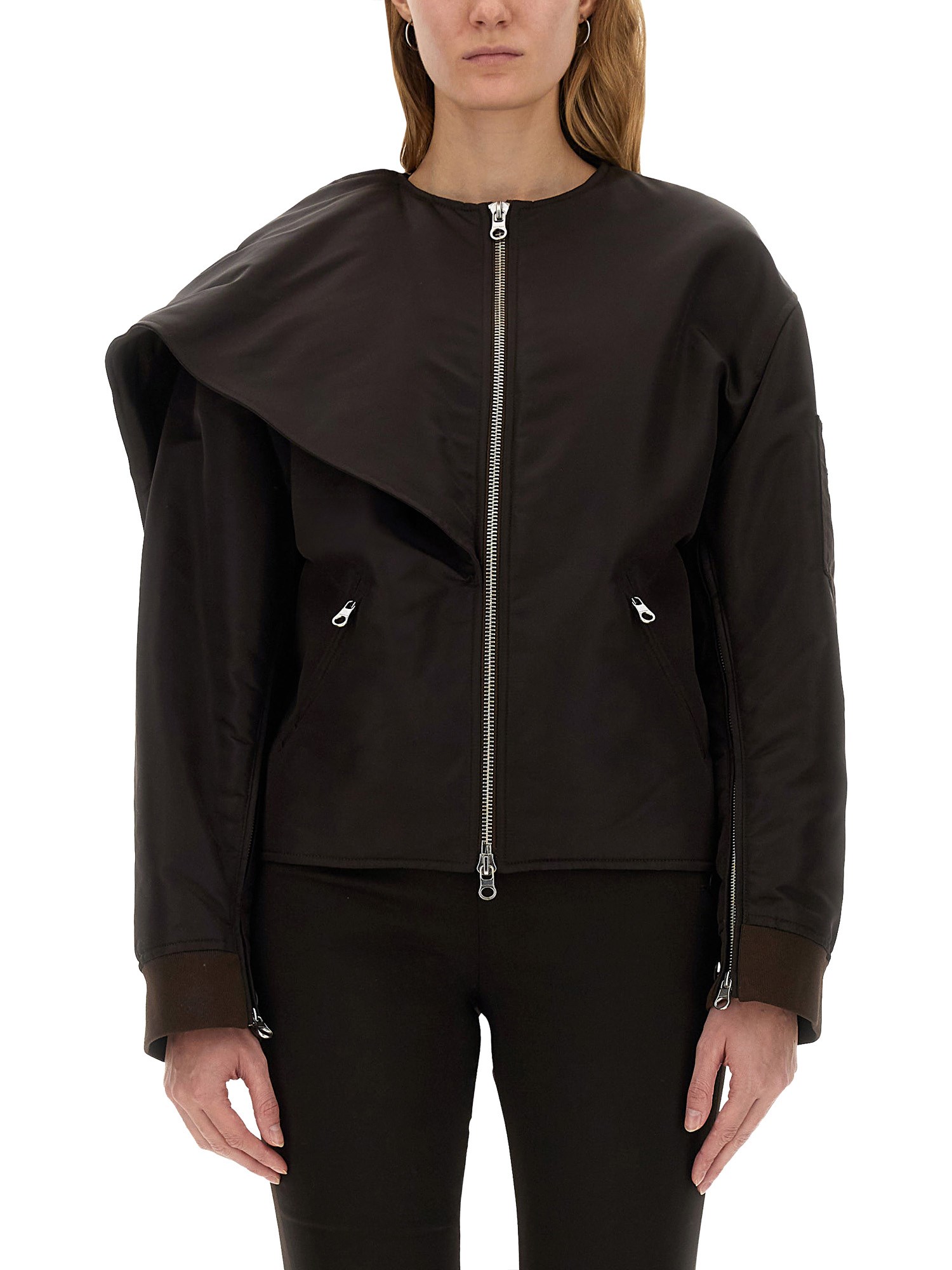 Courrèges courreges bow neck bomber jacket