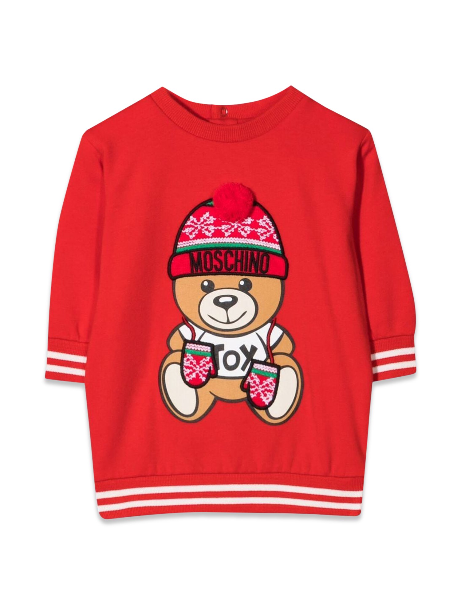 Moschino moschino abito in cotone con teddy