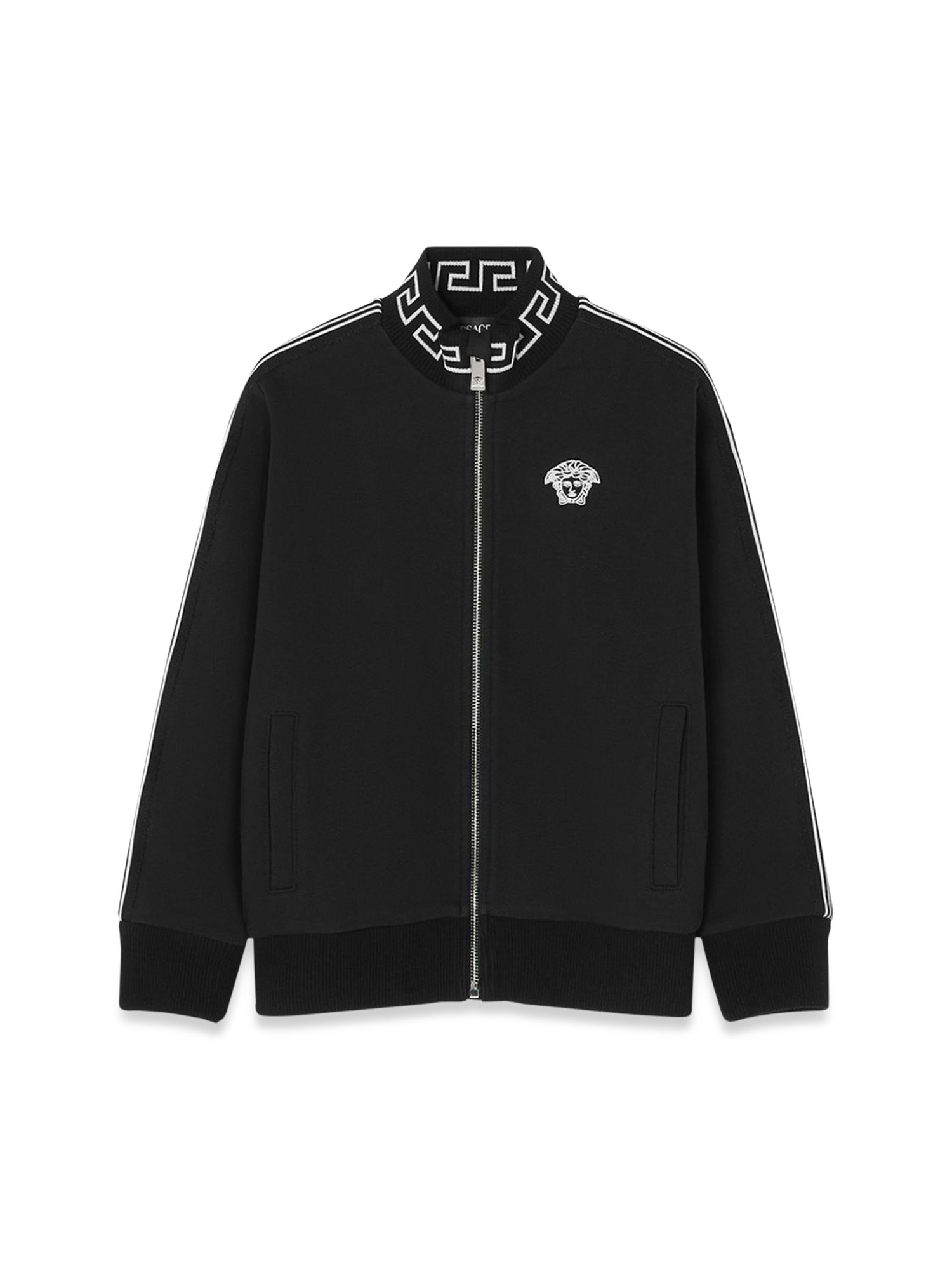 Versace versace sweatshirt fleece + contrast + medusa embroidery