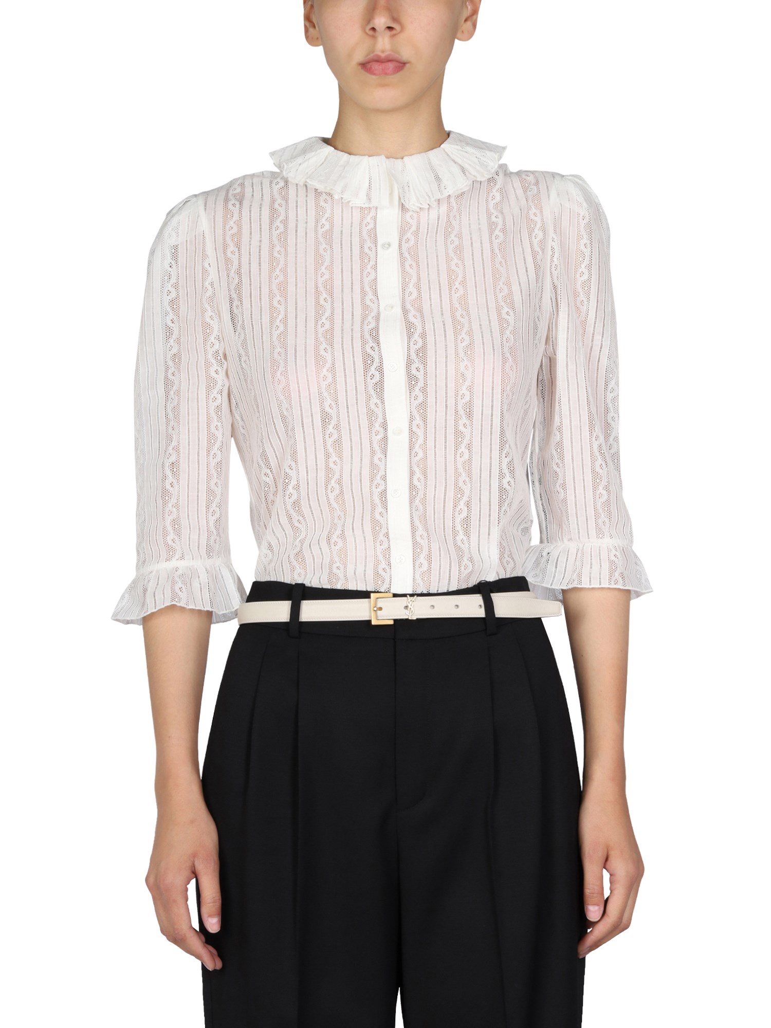 Saint Laurent saint laurent ruching blouse