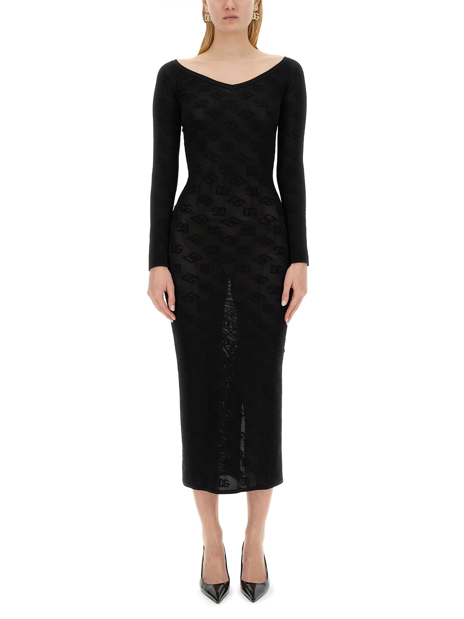 Dolce & Gabbana dolce & gabbana jacquard logo sheath dress