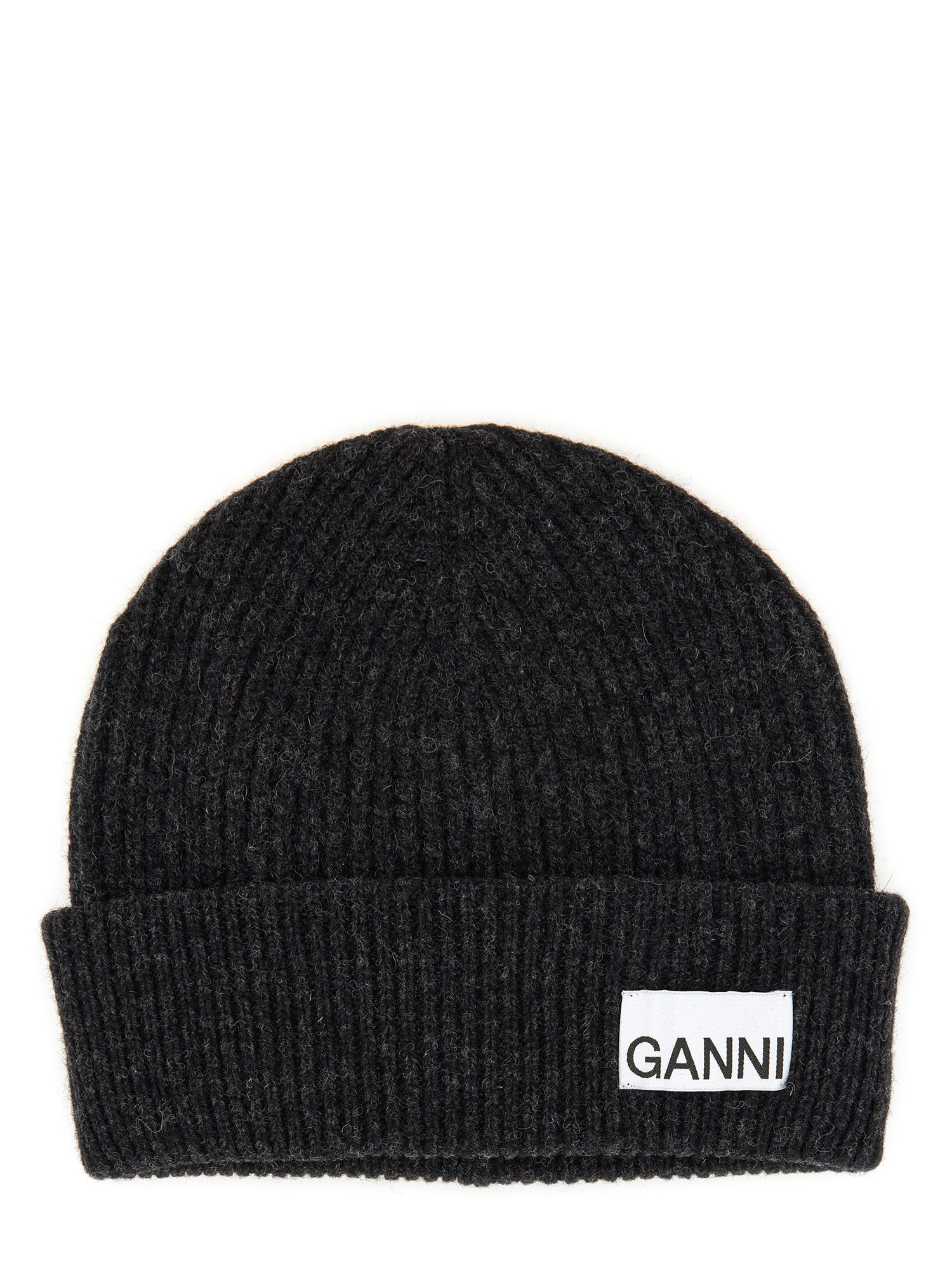 Ganni ganni beanie hat with logo