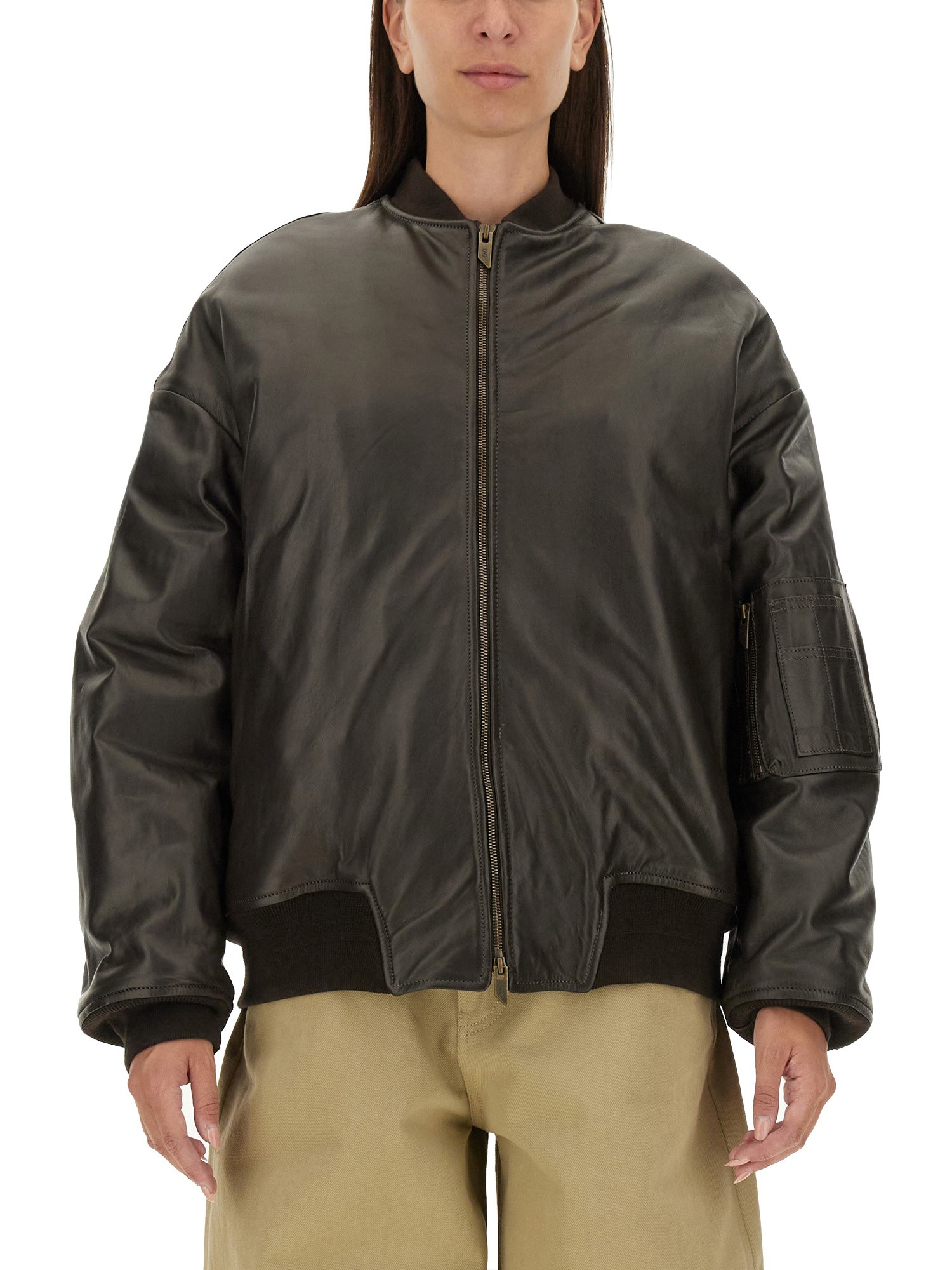 Salvatore Santoro salvatore santoro leather bomber jacket