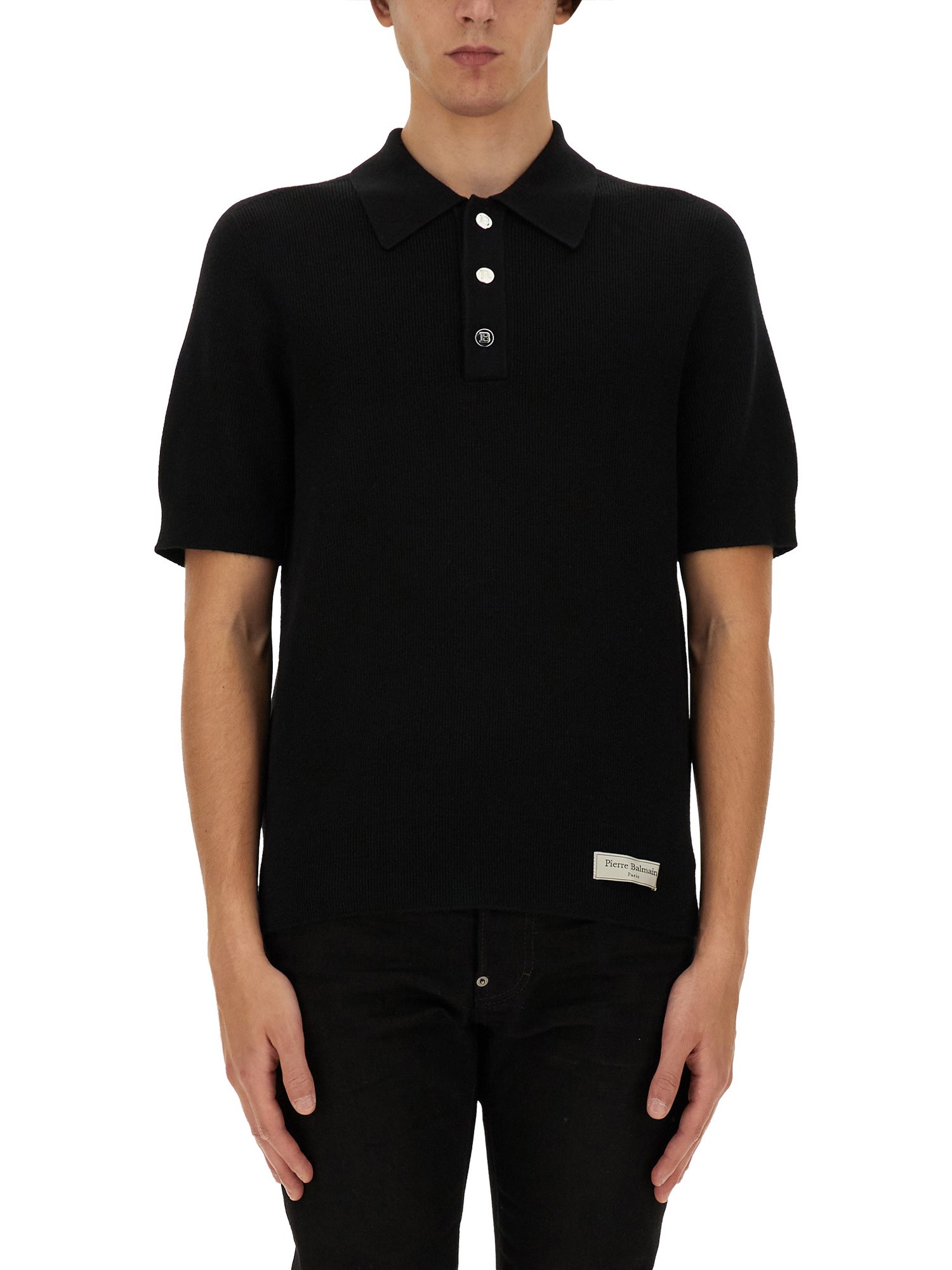 Balmain balmain merino wool polo shirt