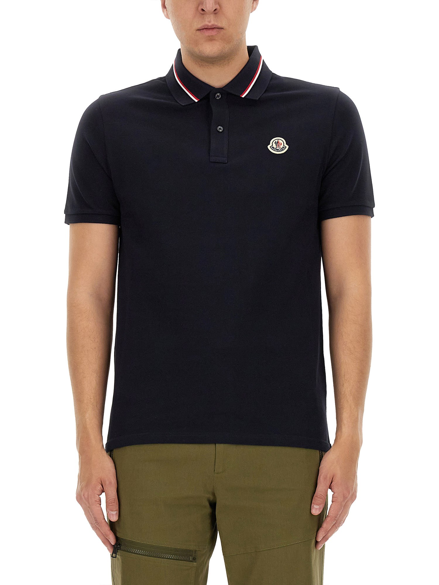 Moncler moncler polo with logo patch