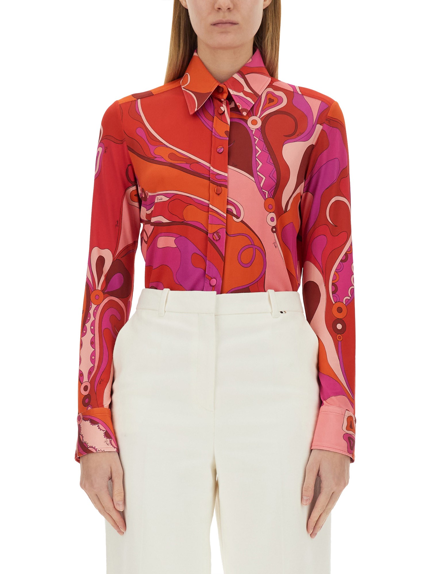 pucci pucci orchid print shirt