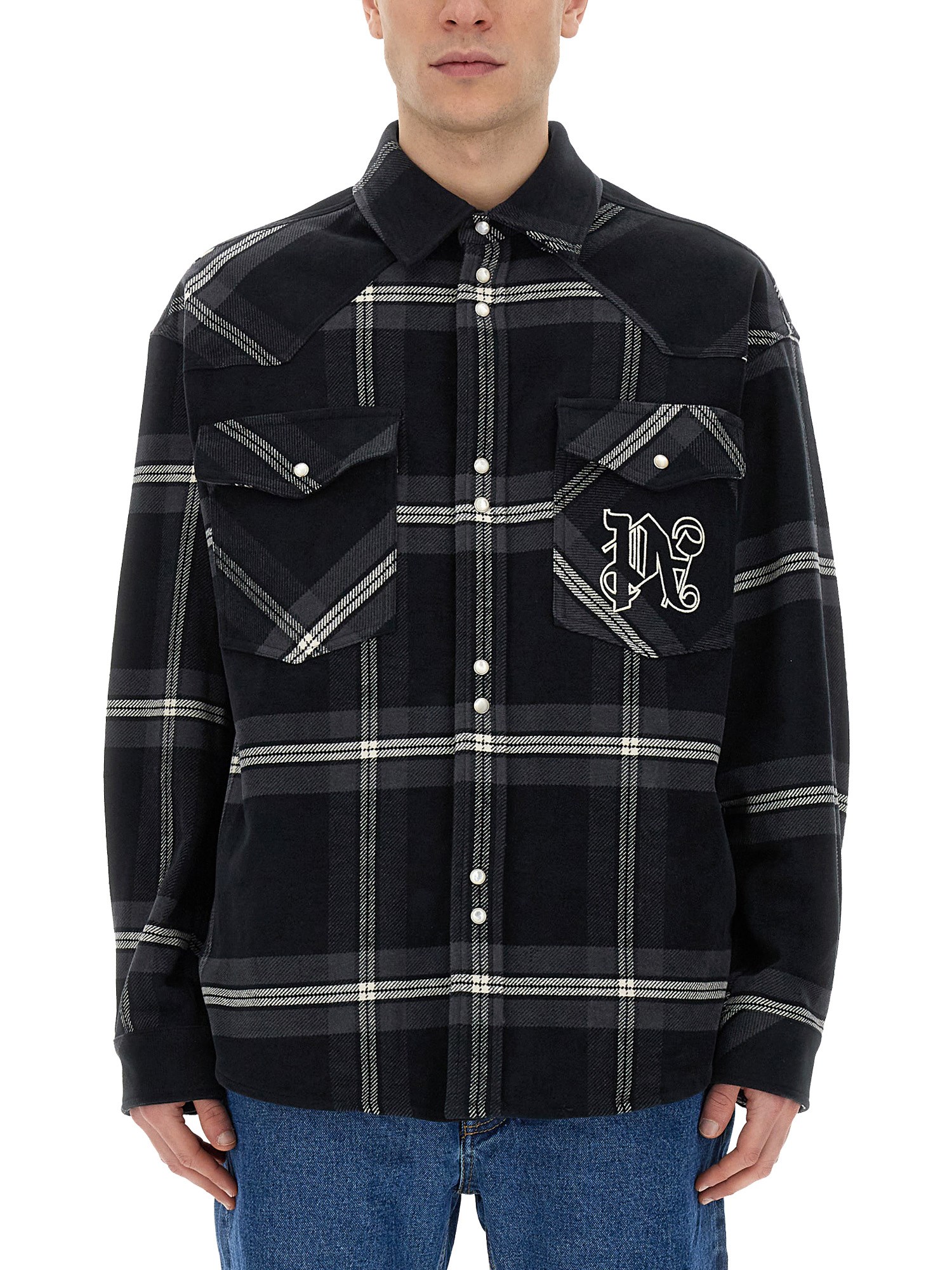 PALM ANGELS palm angels monogram shirt