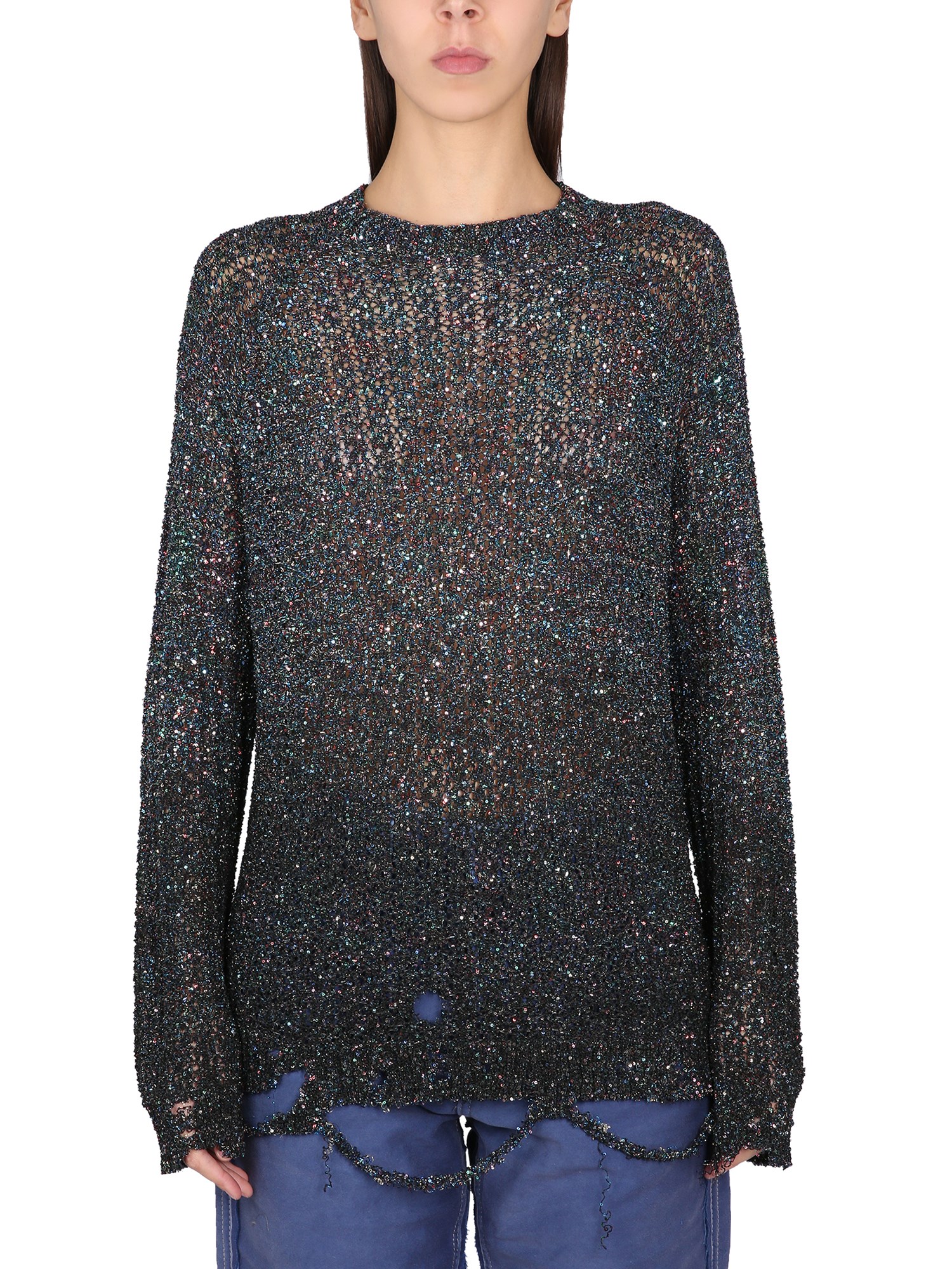 Maison Margiela maison margiela sequined battered knit sweatshirt