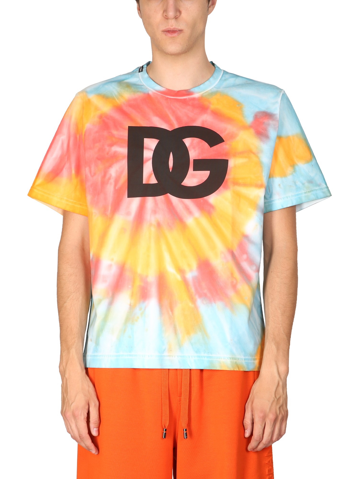 Dolce & Gabbana dolce & gabbana tie dye t-shirt with dg print