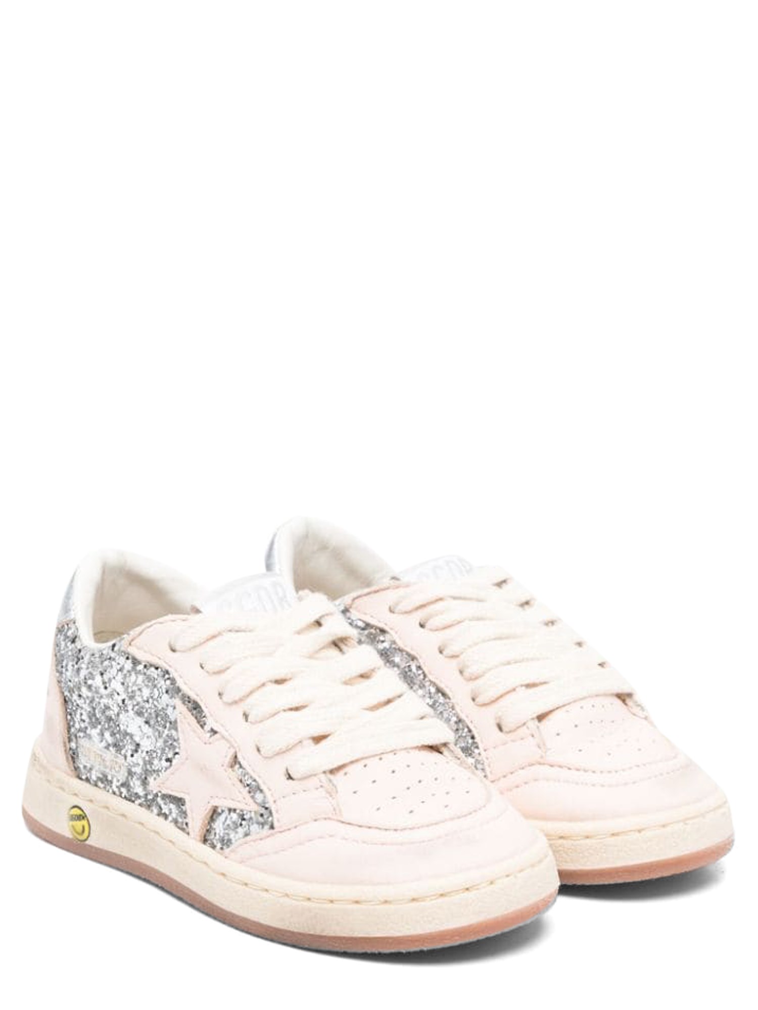 Golden Goose golden goose ballstar glitter upper nappa toe star and spur laminated heel