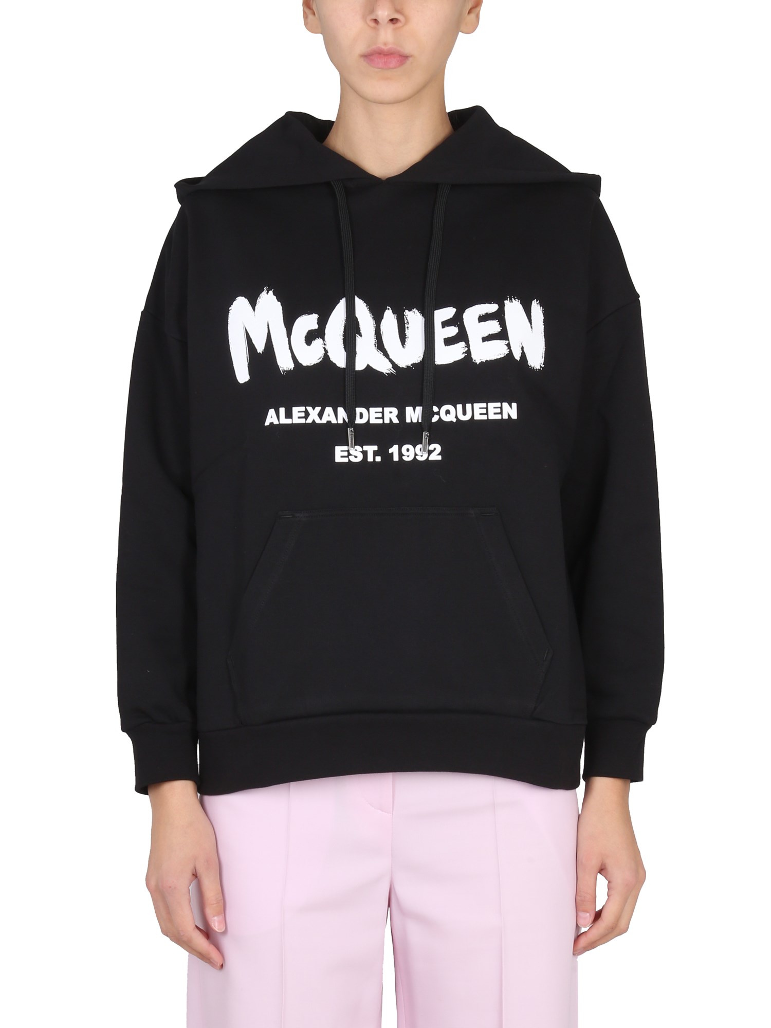 Alexander McQueen alexander mcqueen graffiti logo print sweatshirt