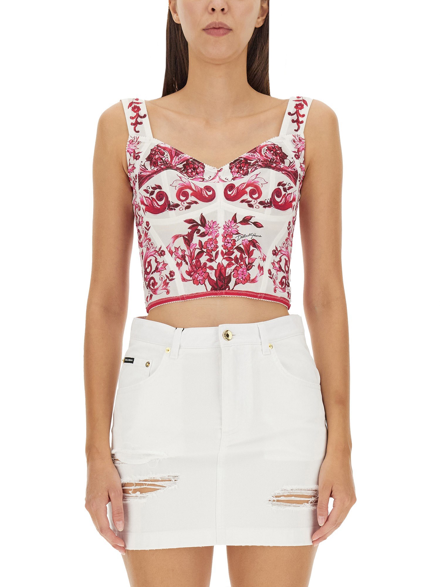 Dolce & Gabbana dolce & gabbana bustier in marquisette