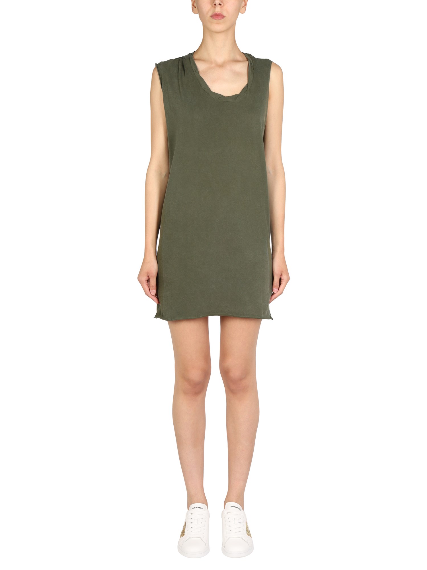 dsquared dsquared mini round neckline dress