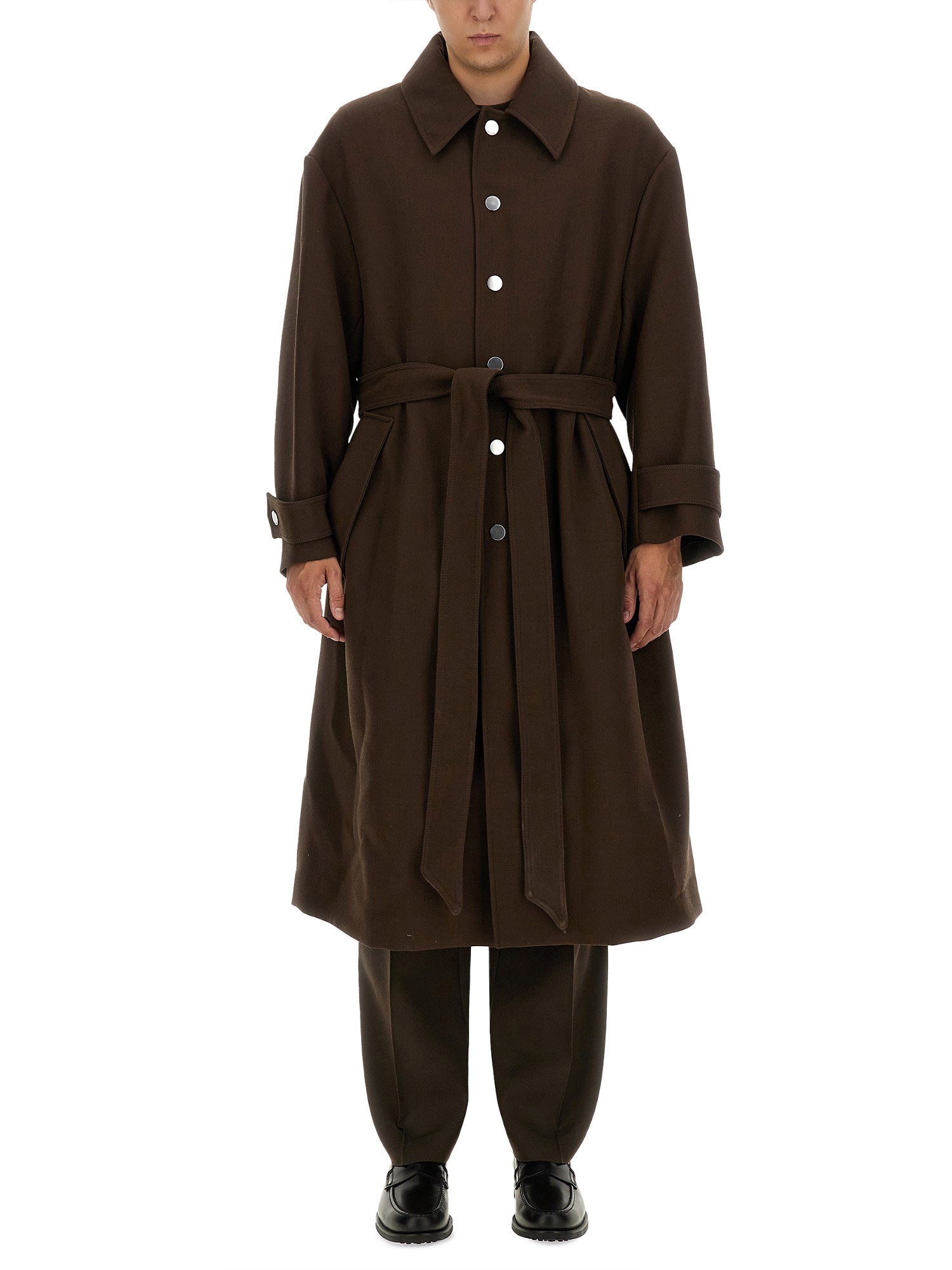 Ami Paris ami paris belted coat