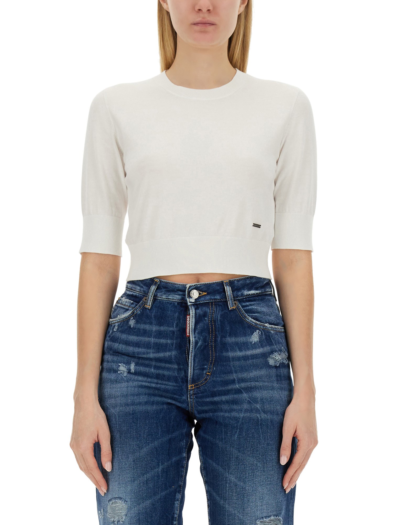 dsquared dsquared cropped shirt