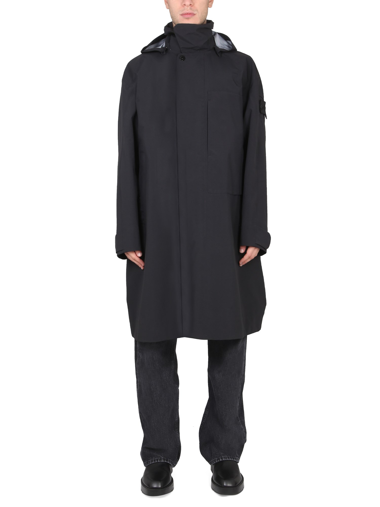 Stone Island Shadow Project stone island shadow project long trench coat with logo