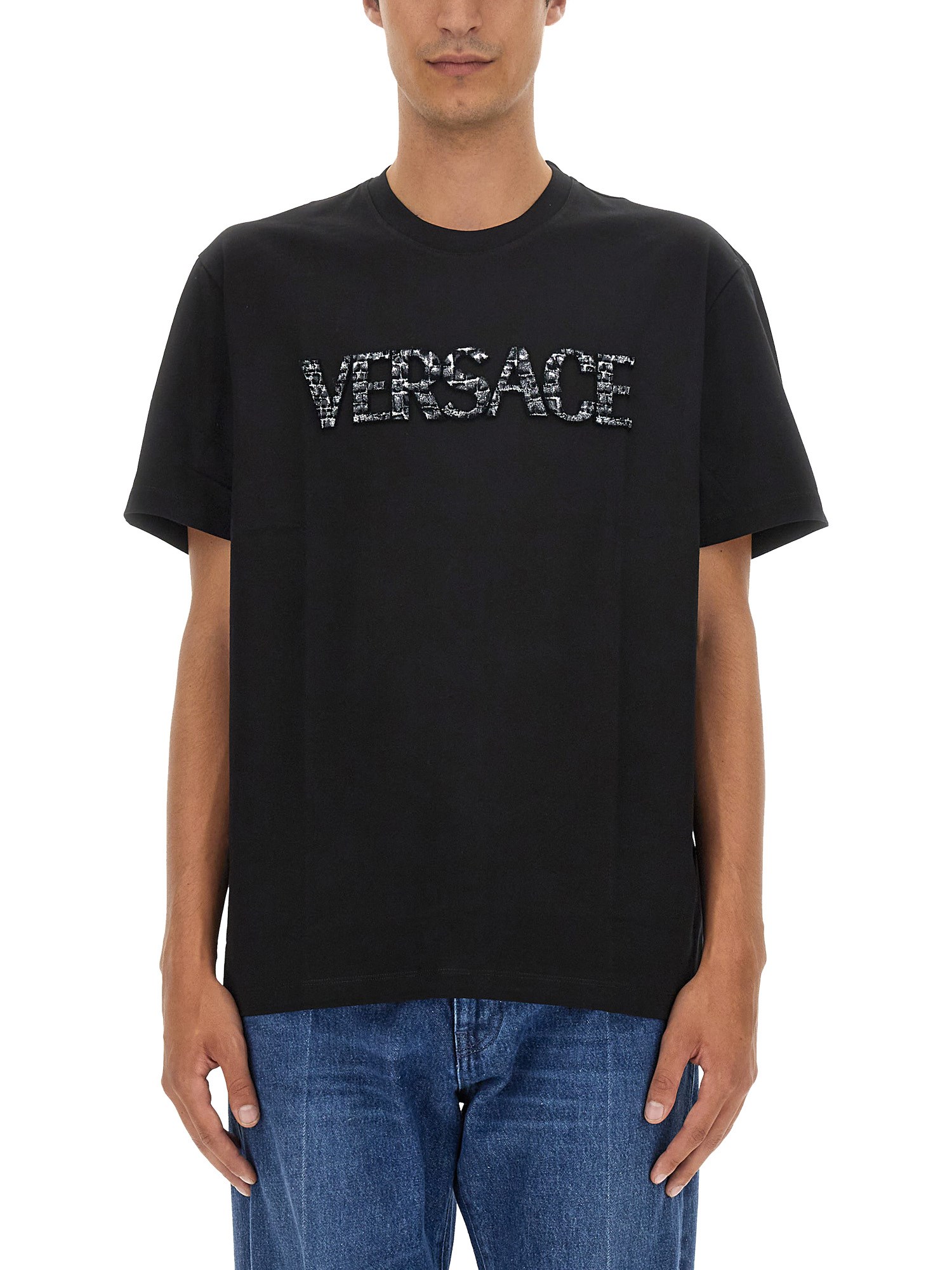 Versace versace crocodile logo t-shirt