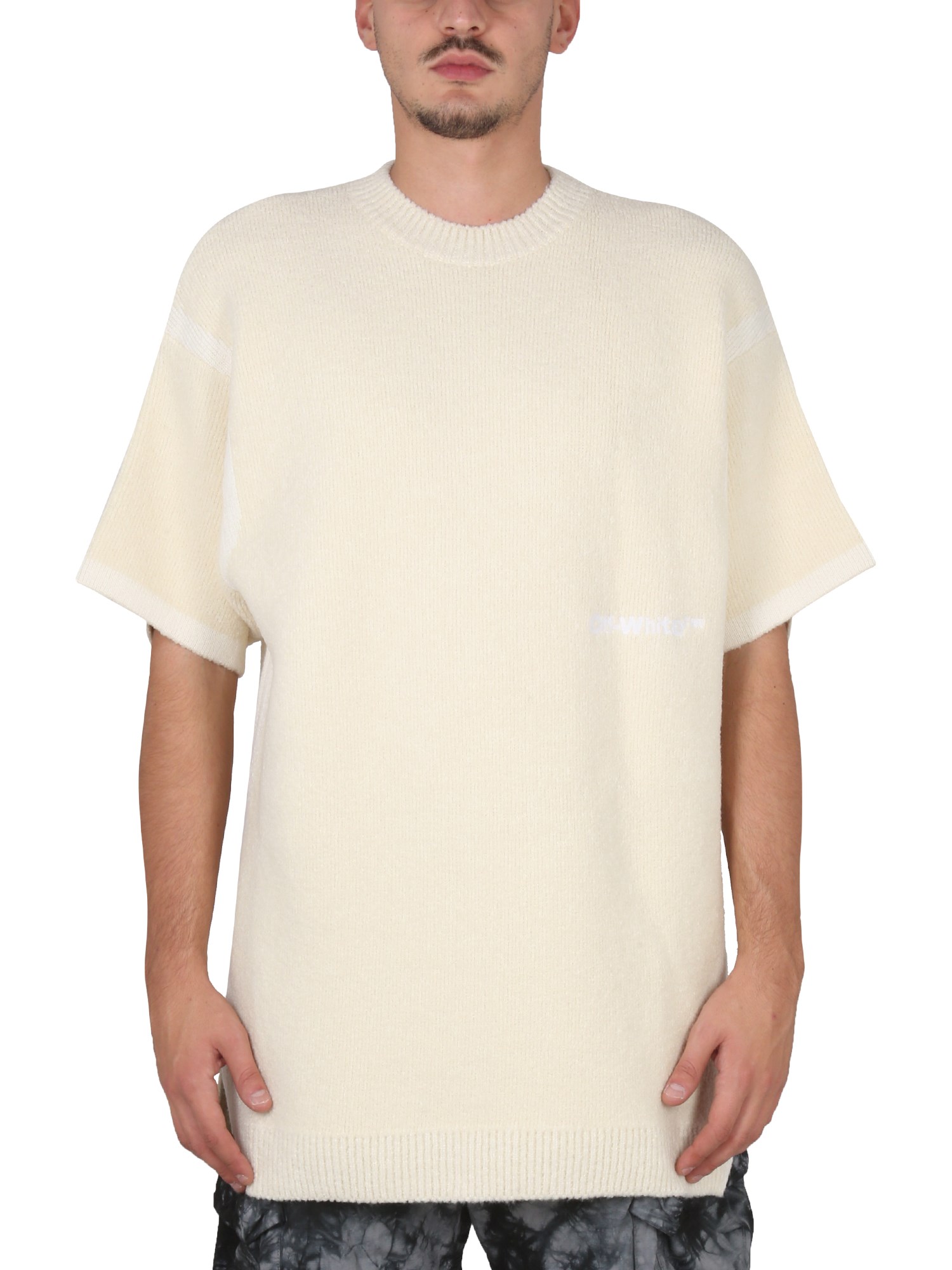 OFF-WHITE off-white micro bouclé knit t-shirt