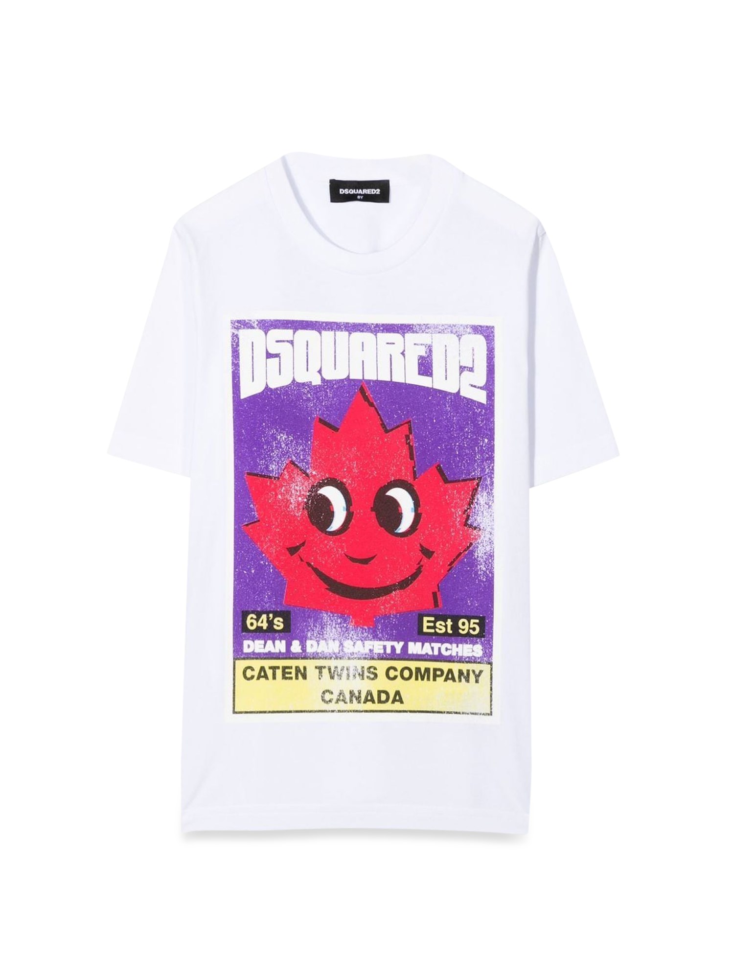 dsquared dsquared front logo and leaf print t-shirt