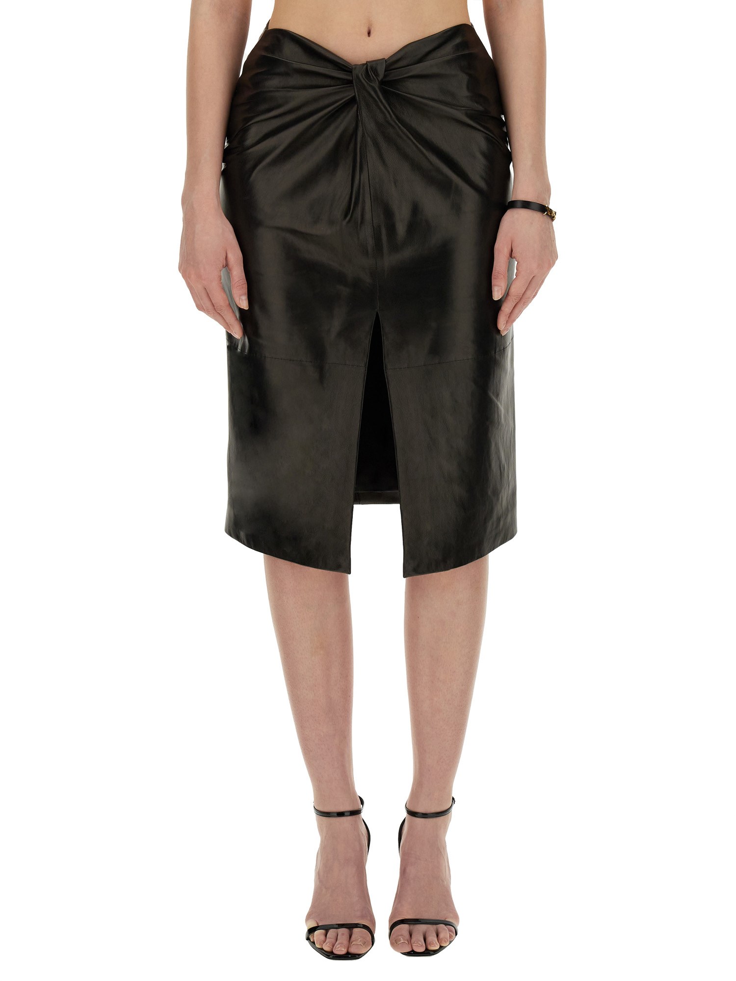 Saint Laurent saint laurent leather pencil skirt