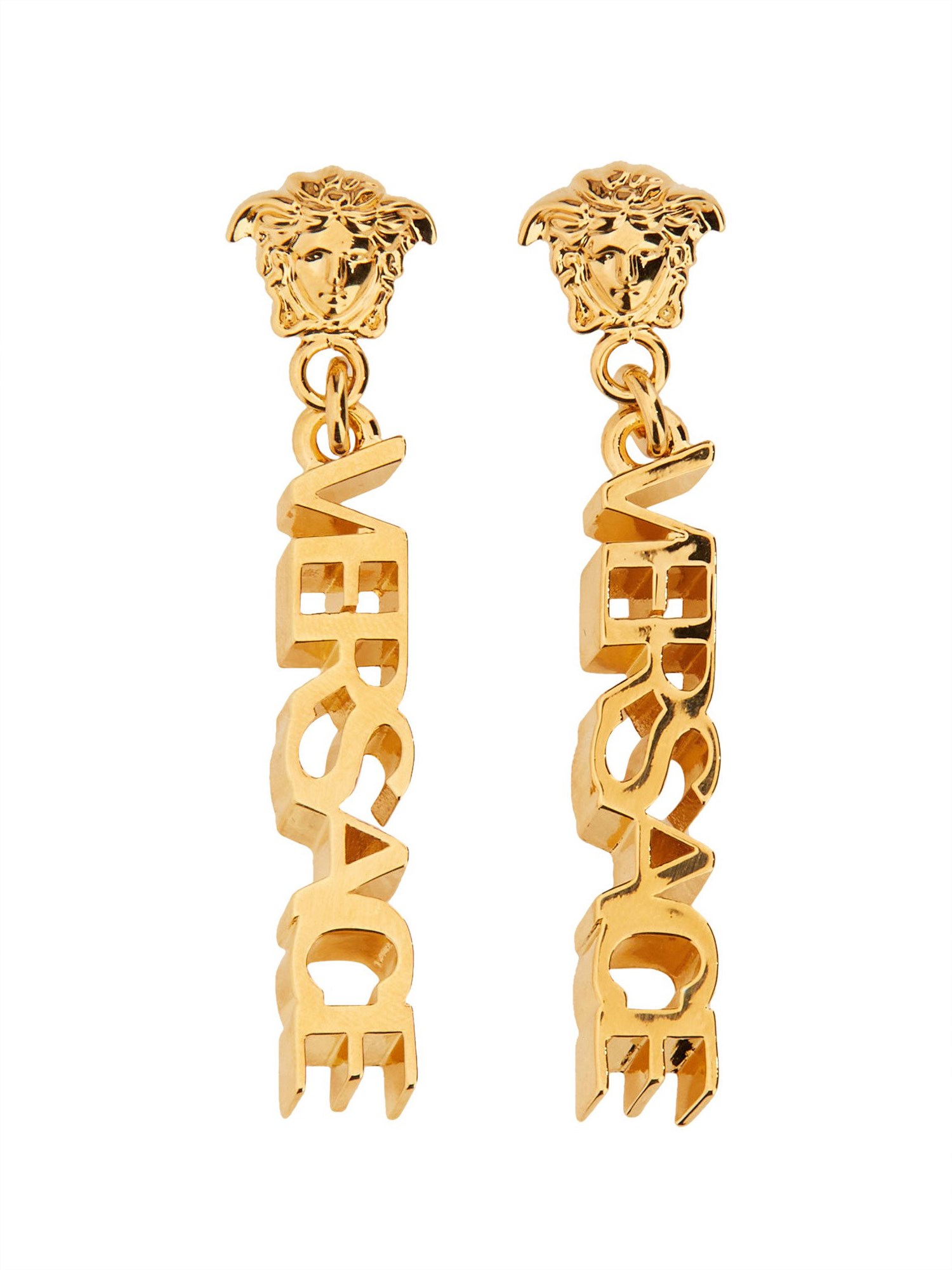 Versace versace logoed drop earrings