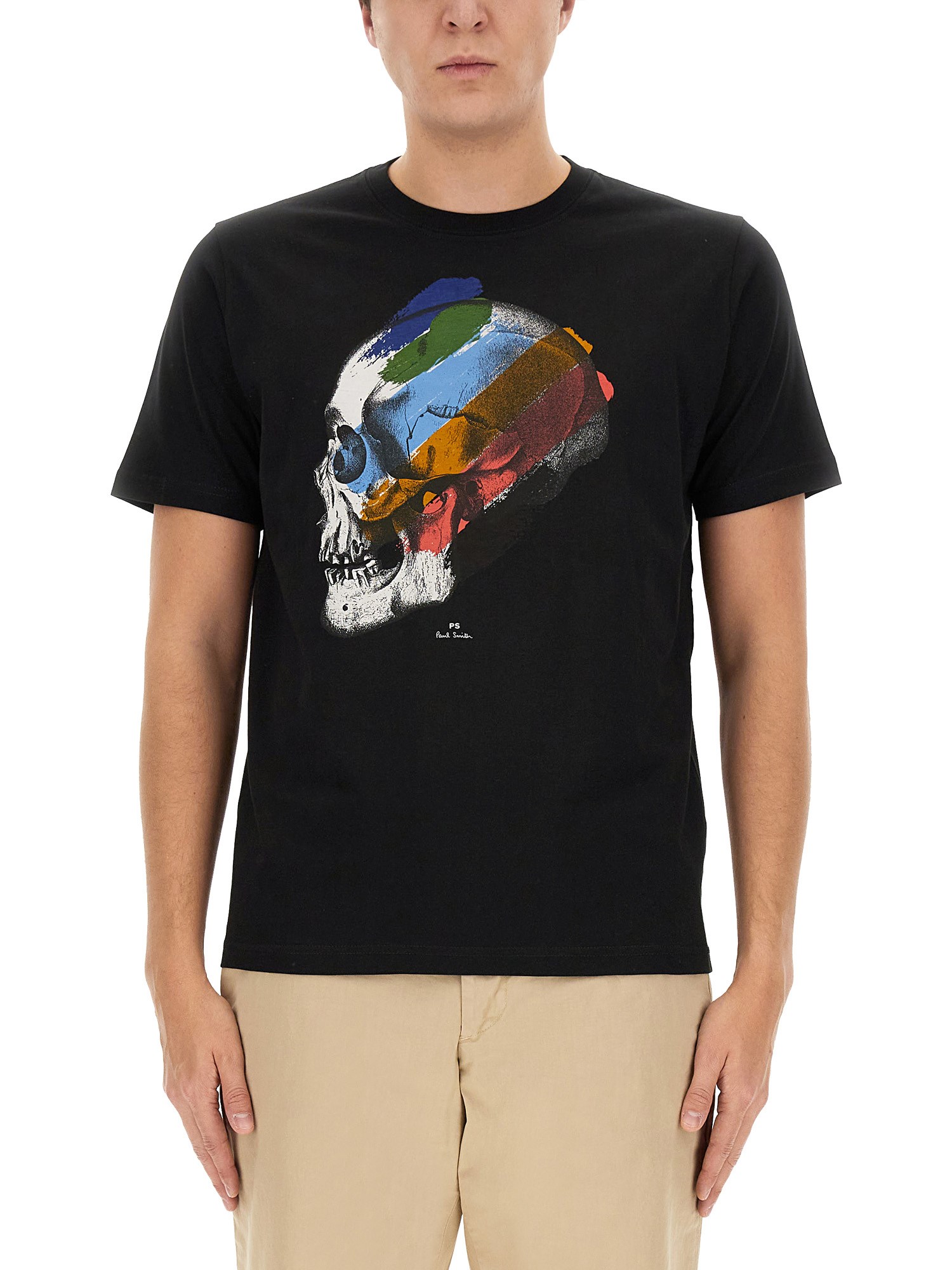  ps by paul smith skull stripe print t-shirt