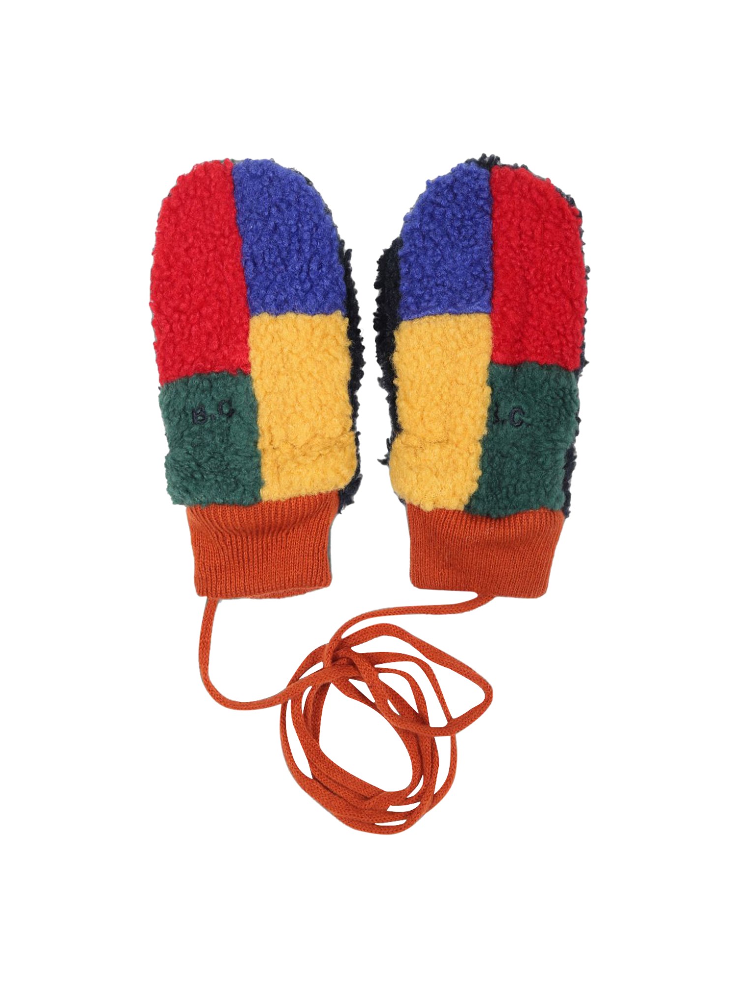 Bobo Choses bobo choses baby color block sheepskin mittens